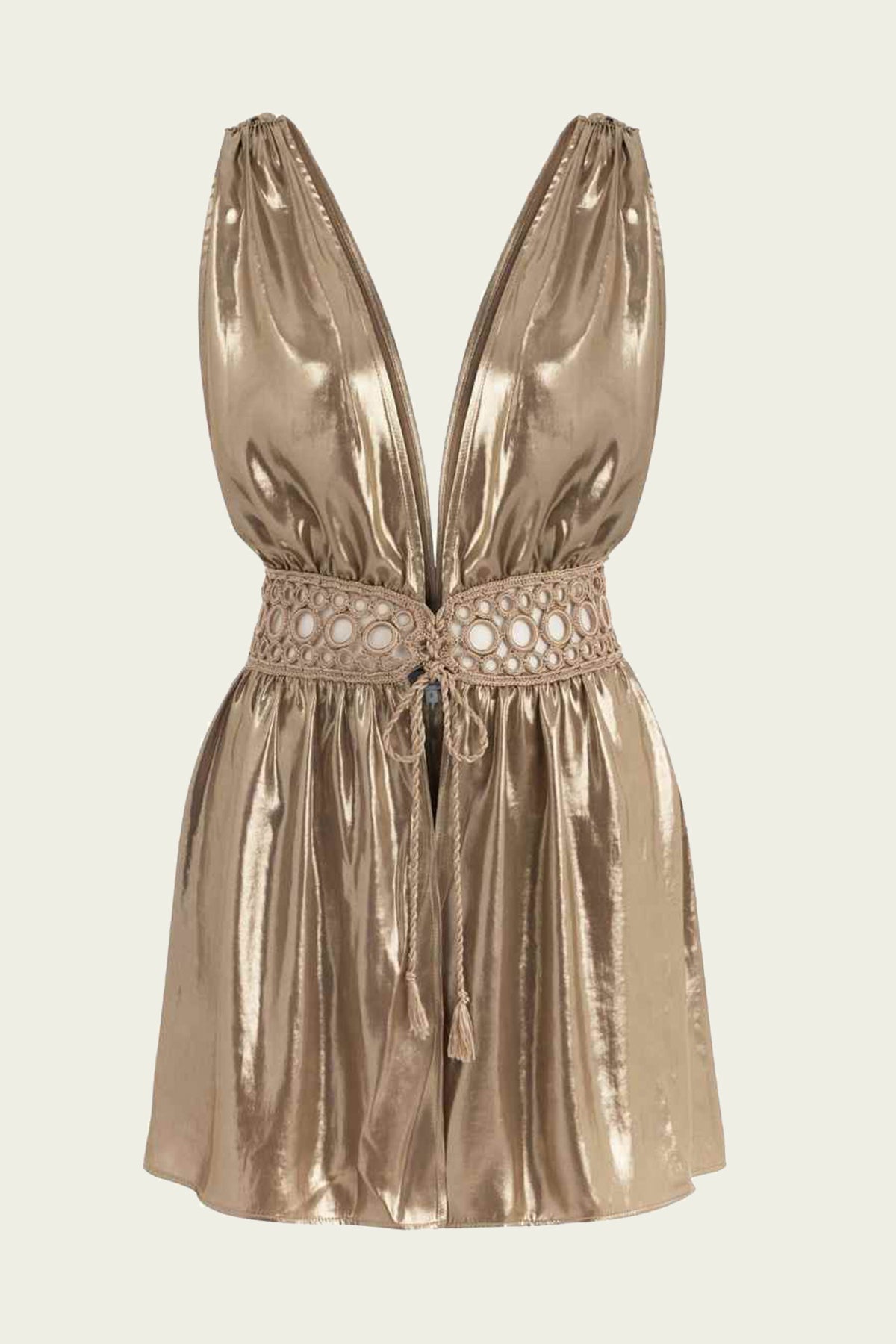 Charlotte Bronze Shimmer Mini Dress in Bronze Shimmer - shop-olivia.com