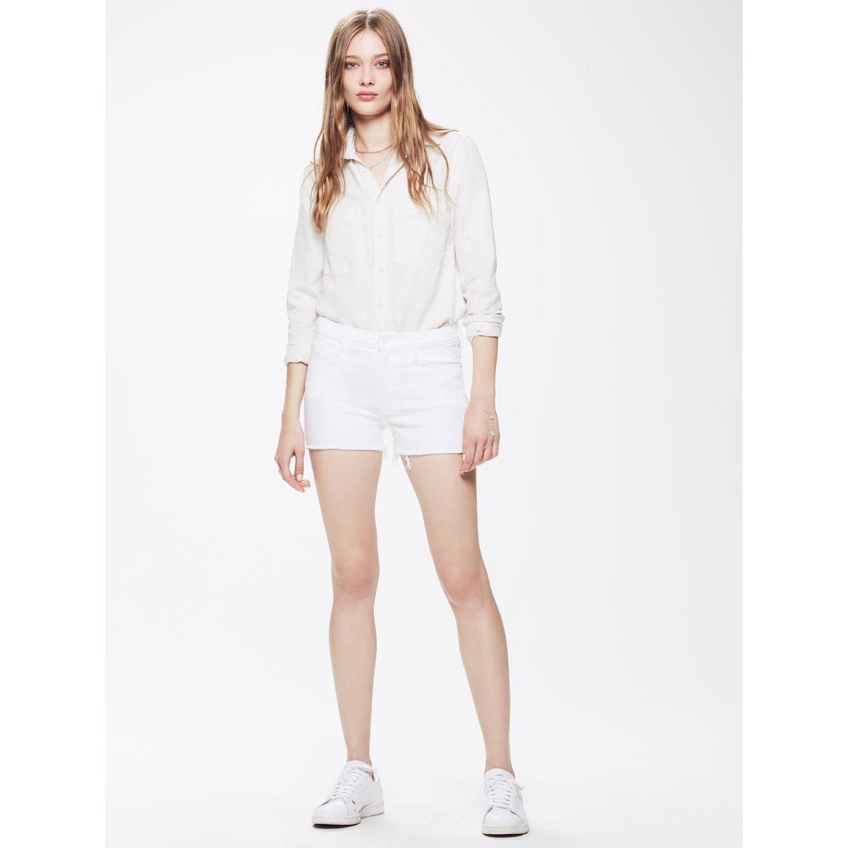 mother the charmer fray denim shorts