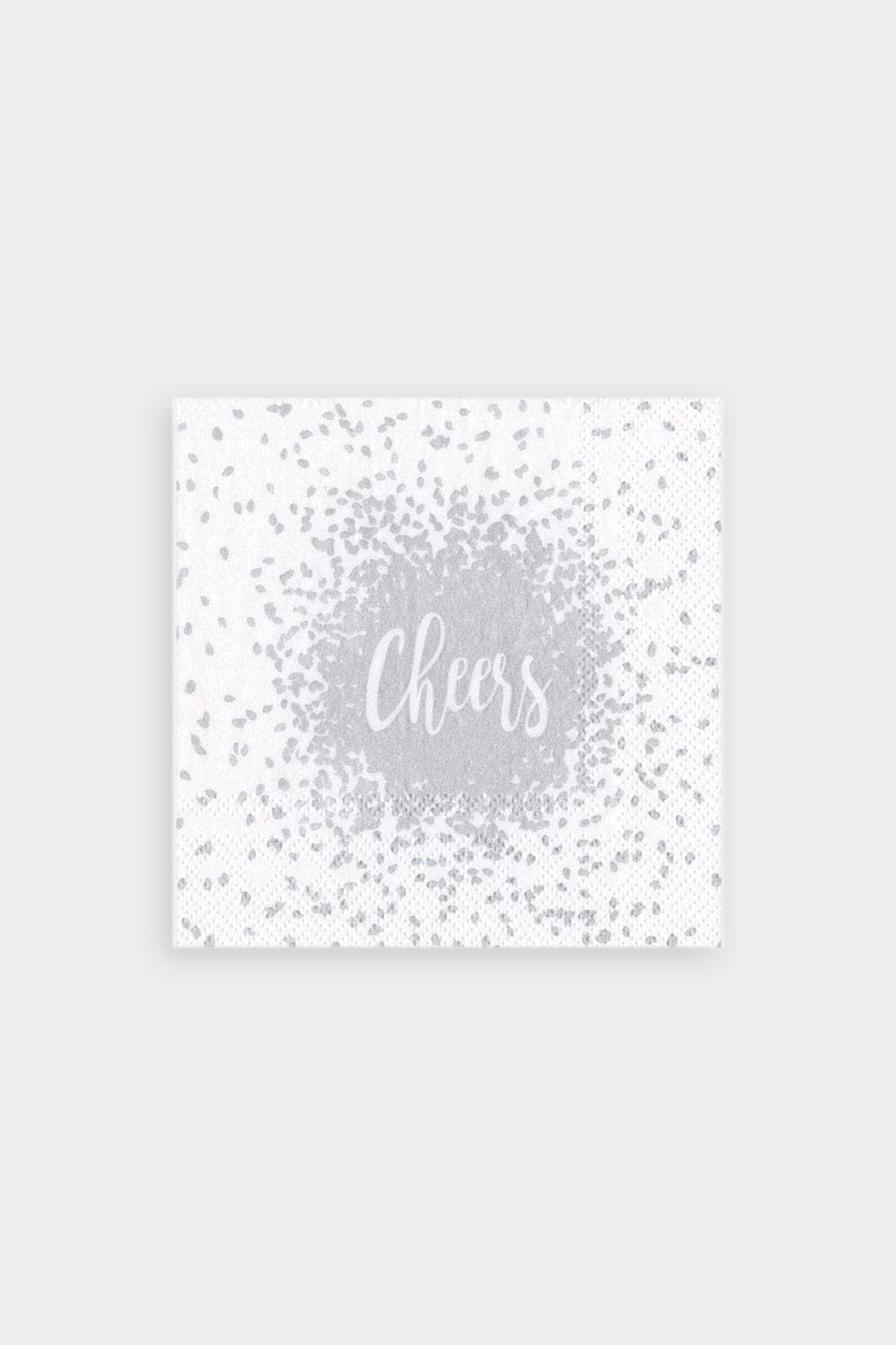 Cheers Paper Cocktail Napkins in Silver - shop-olivia.com