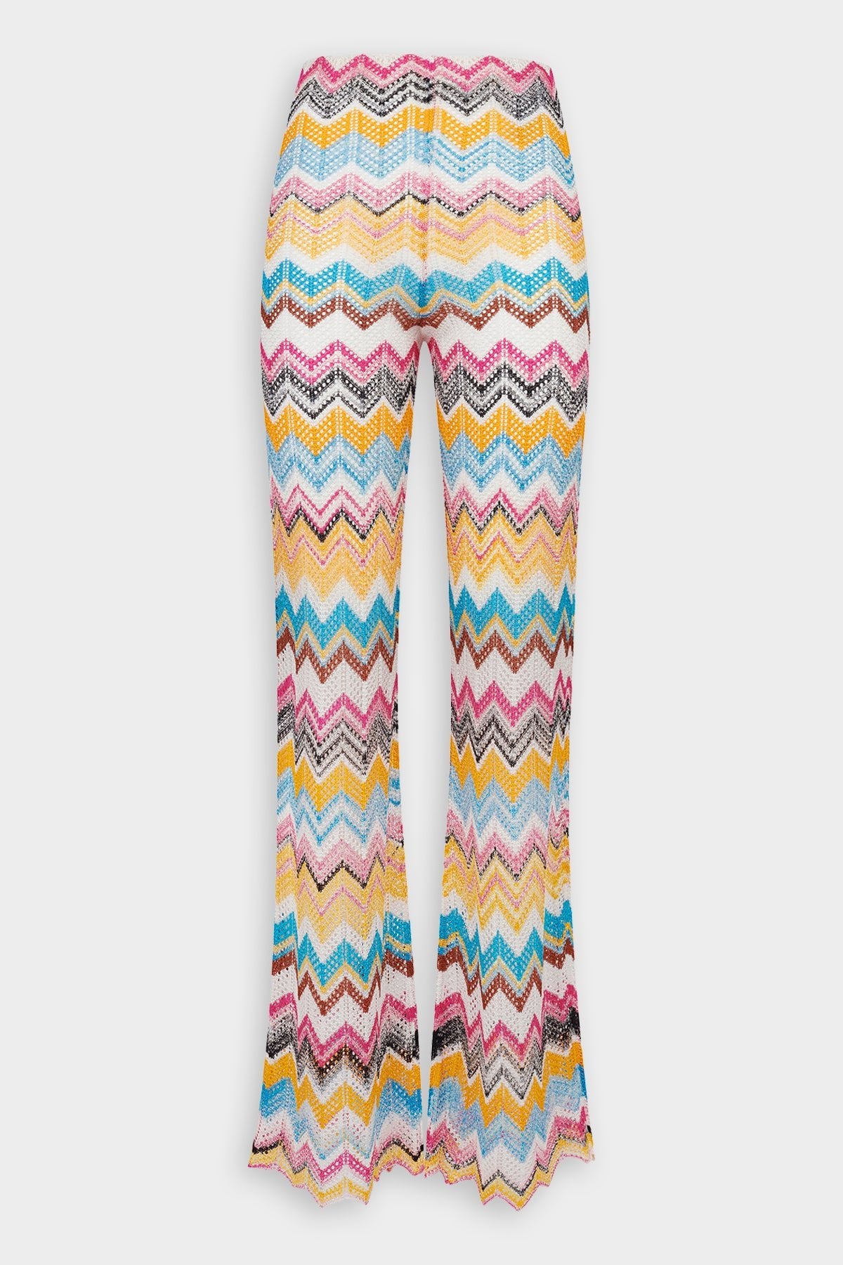 Chevron Knitted Trousers in Multicolor - shop-olivia.com
