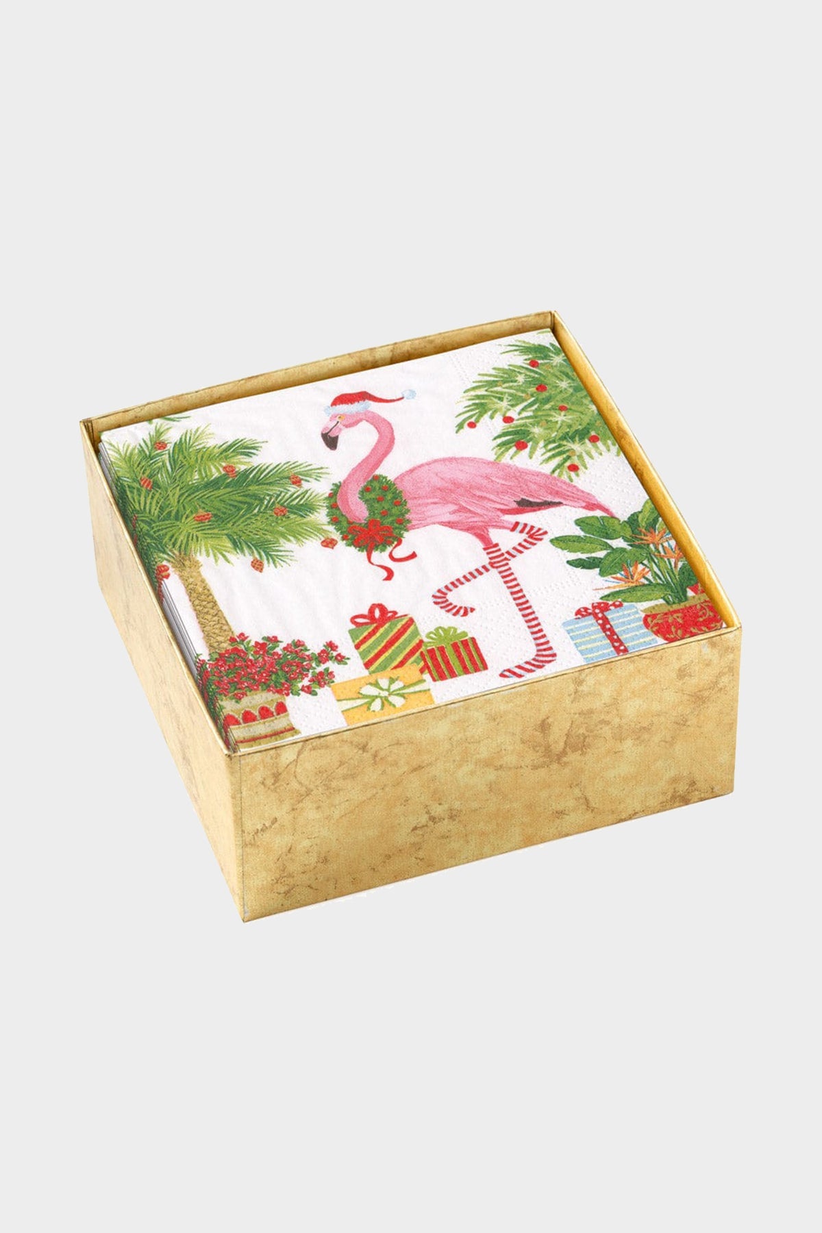 Christmas Flamingos Boxed Cocktail Napkins - shop-olivia.com