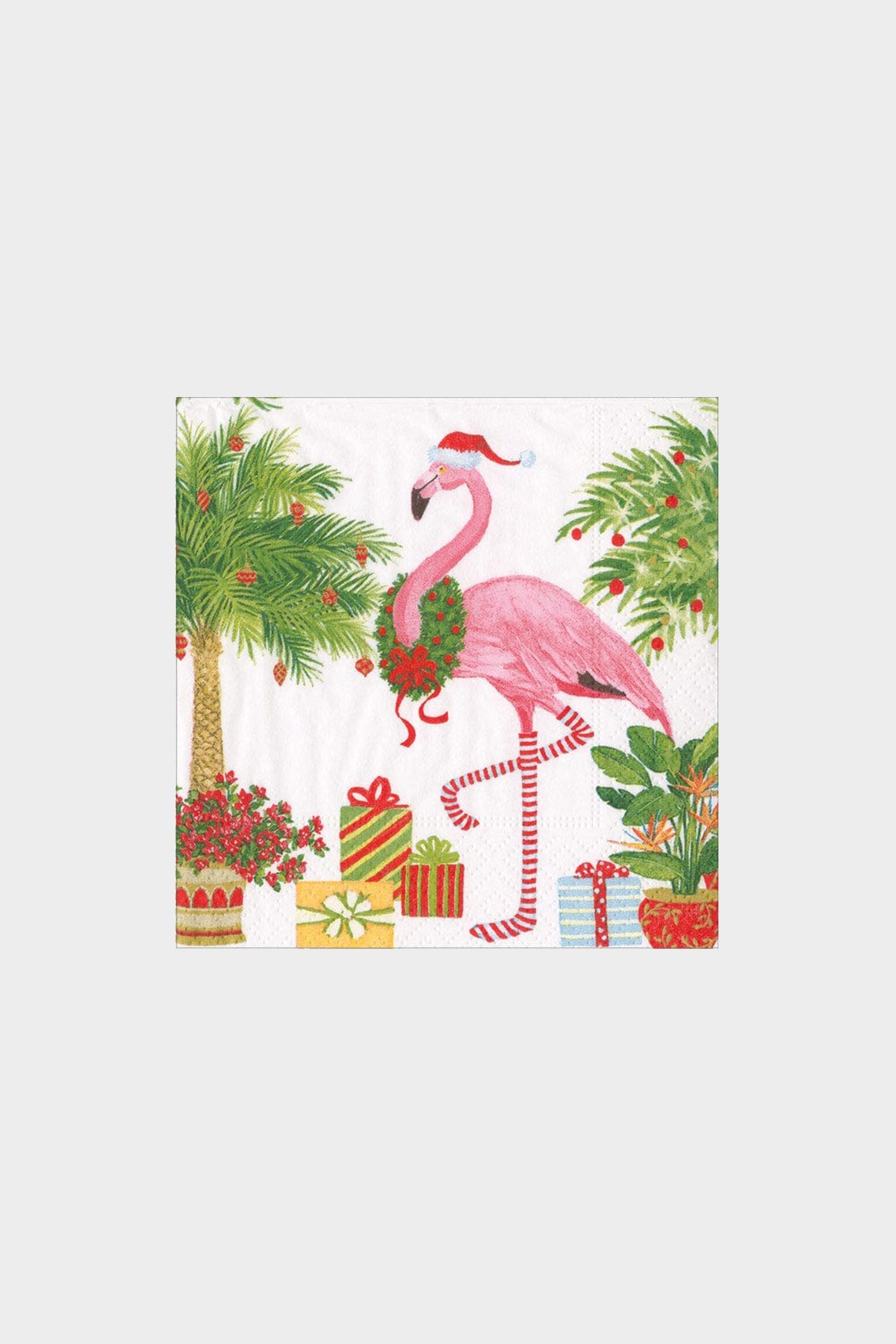Christmas Flamingos Paper Cocktail Napkins - shop-olivia.com