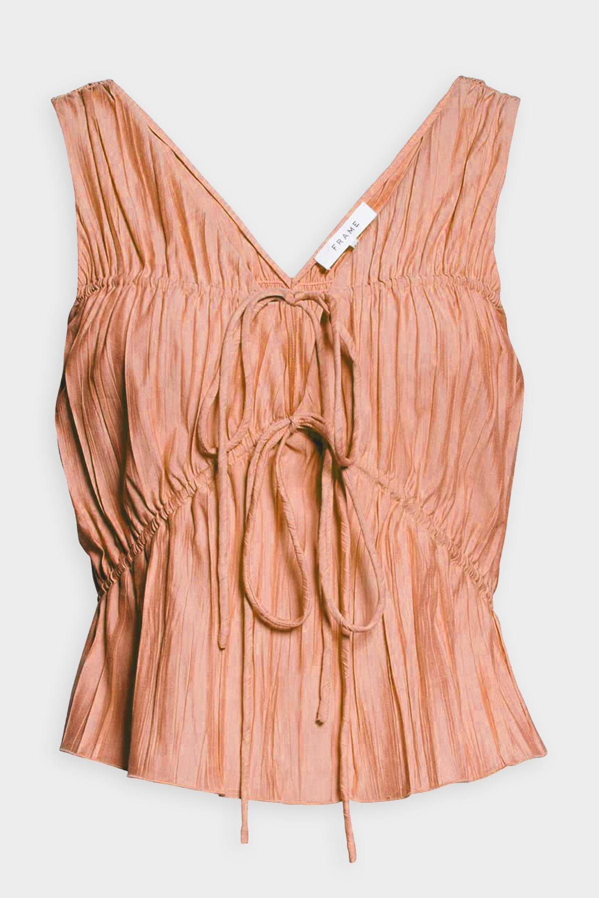 Cinched Crinkle Tank Top in Terracotta - shop-olivia.com