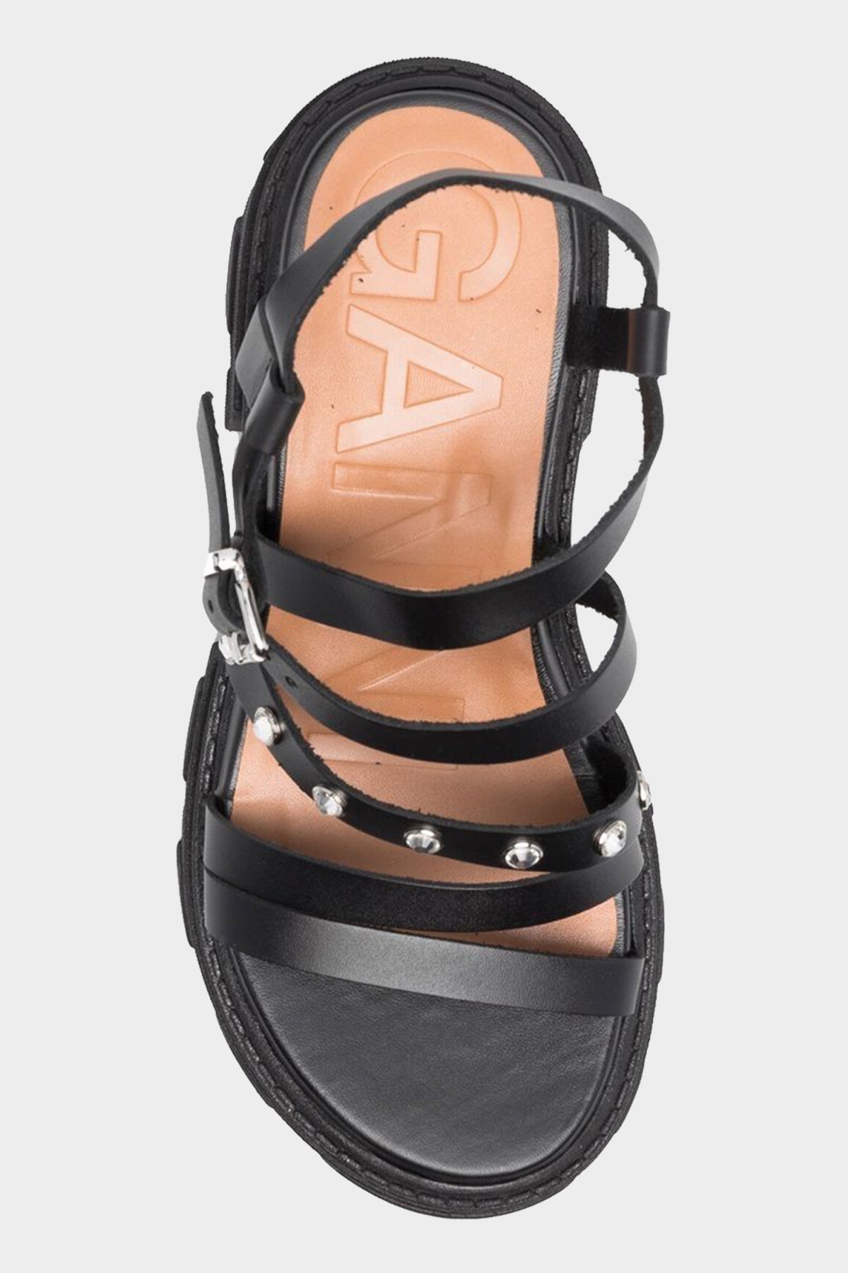 Cleated Strappy Sandal in Black - shop-olivia.com