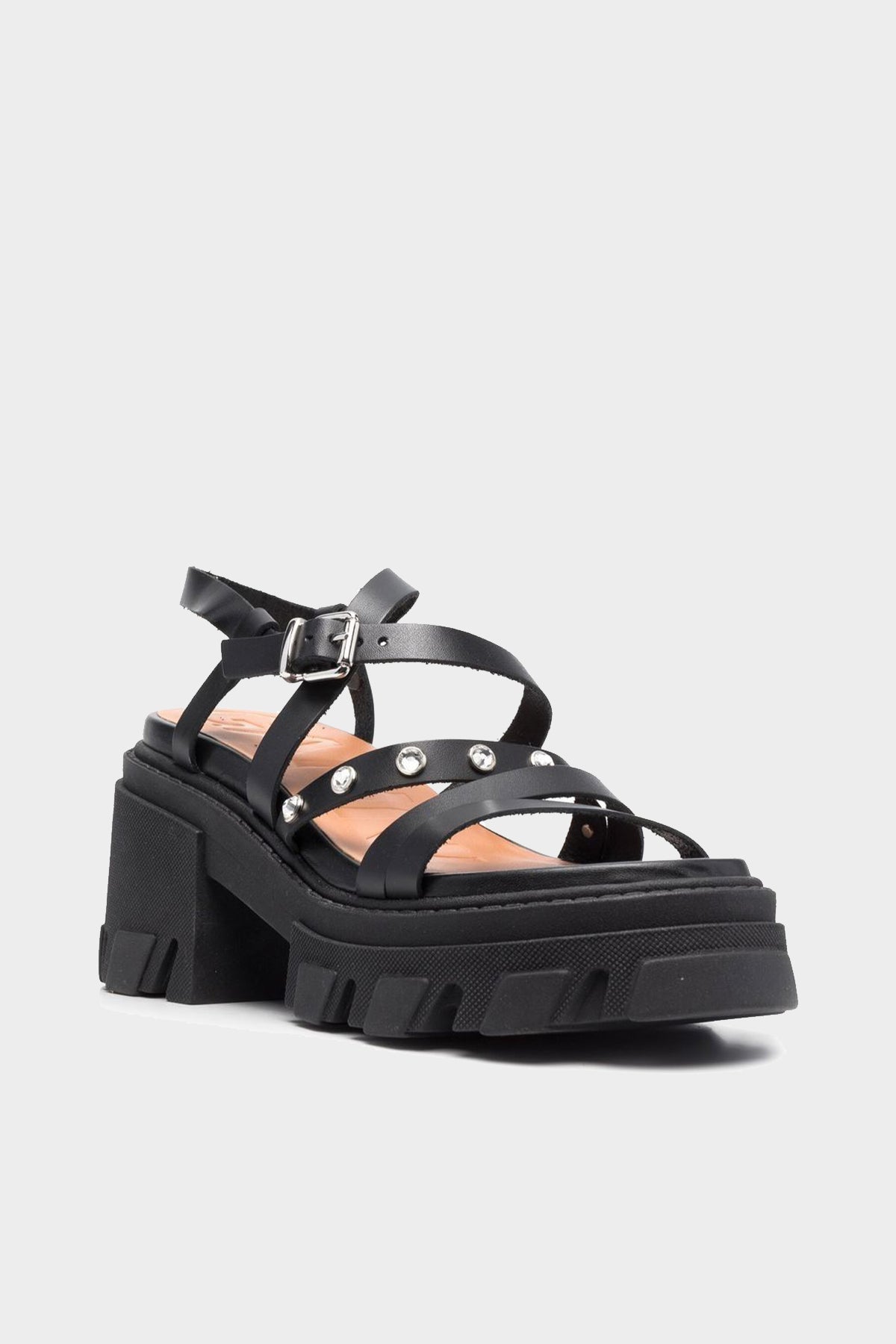Cleated Strappy Sandal in Black - shop-olivia.com
