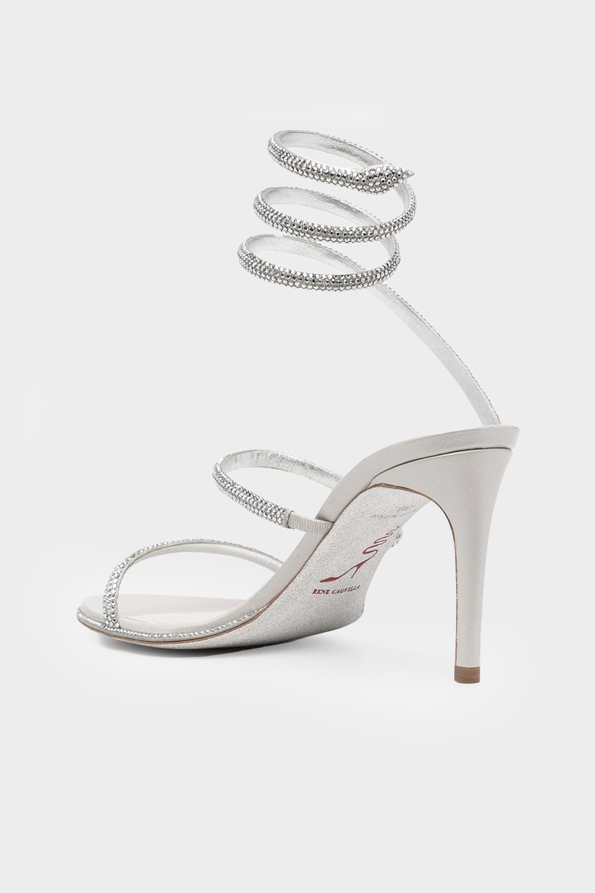 Cleo Crystal 80 Wrap Sandals in Silver - shop-olivia.com