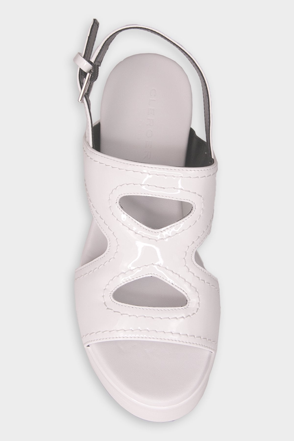 Clint Slingback Platform Sandals in White Patent - shop-olivia.com