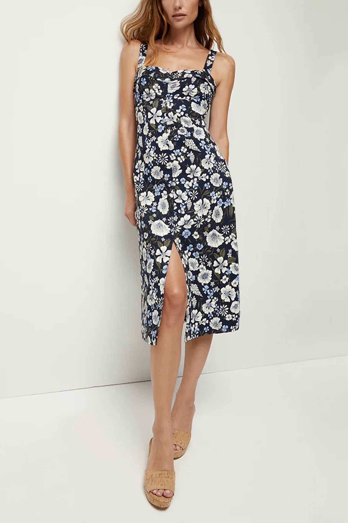 Colleen Floral Dress in Navy Multi - shop-olivia.com