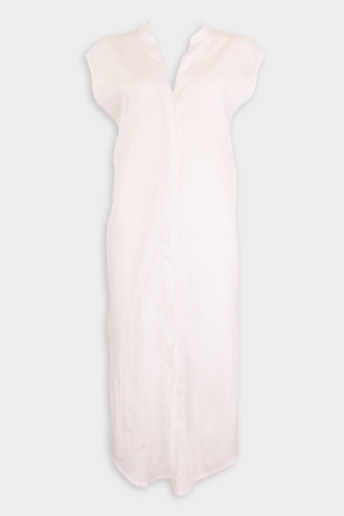 Cool Cotton Sleveless Shirtdress in White - shop-olivia.com