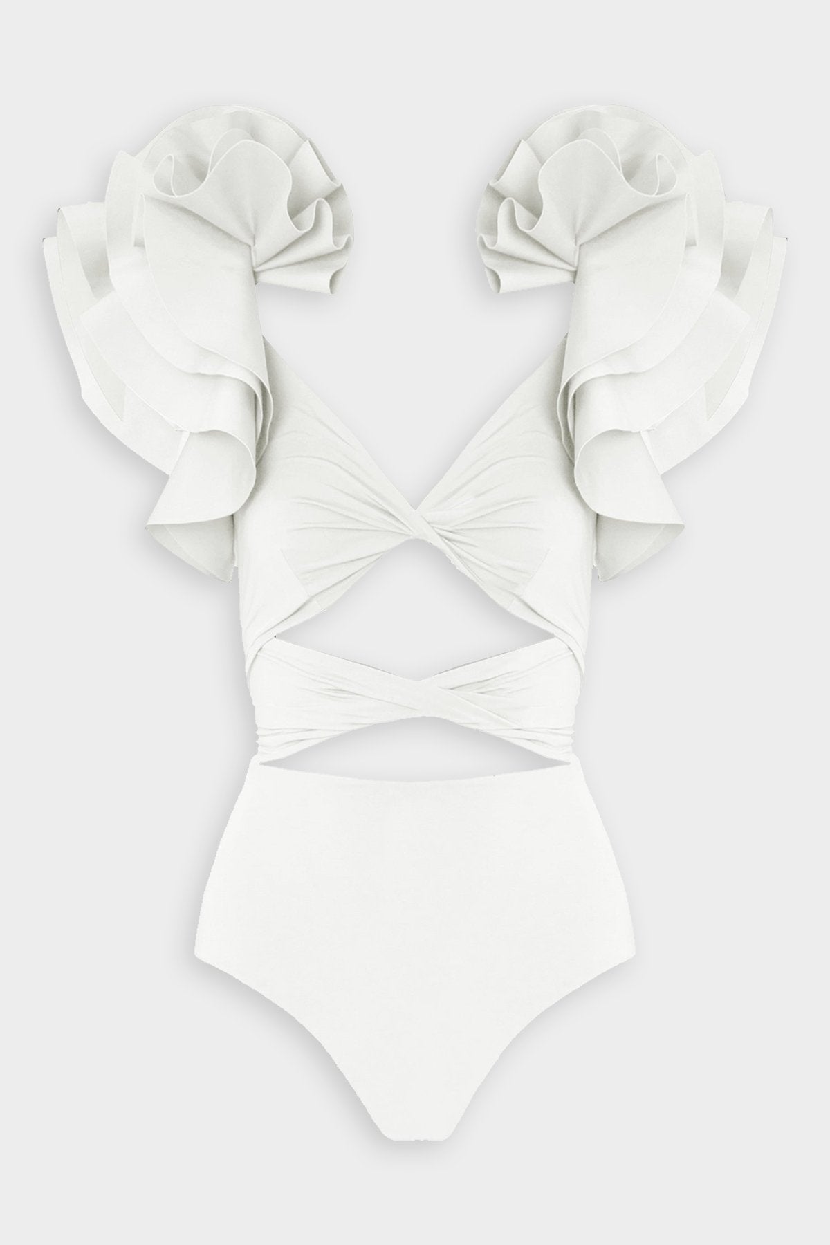Coral One-Piece Swimsuit in Off White