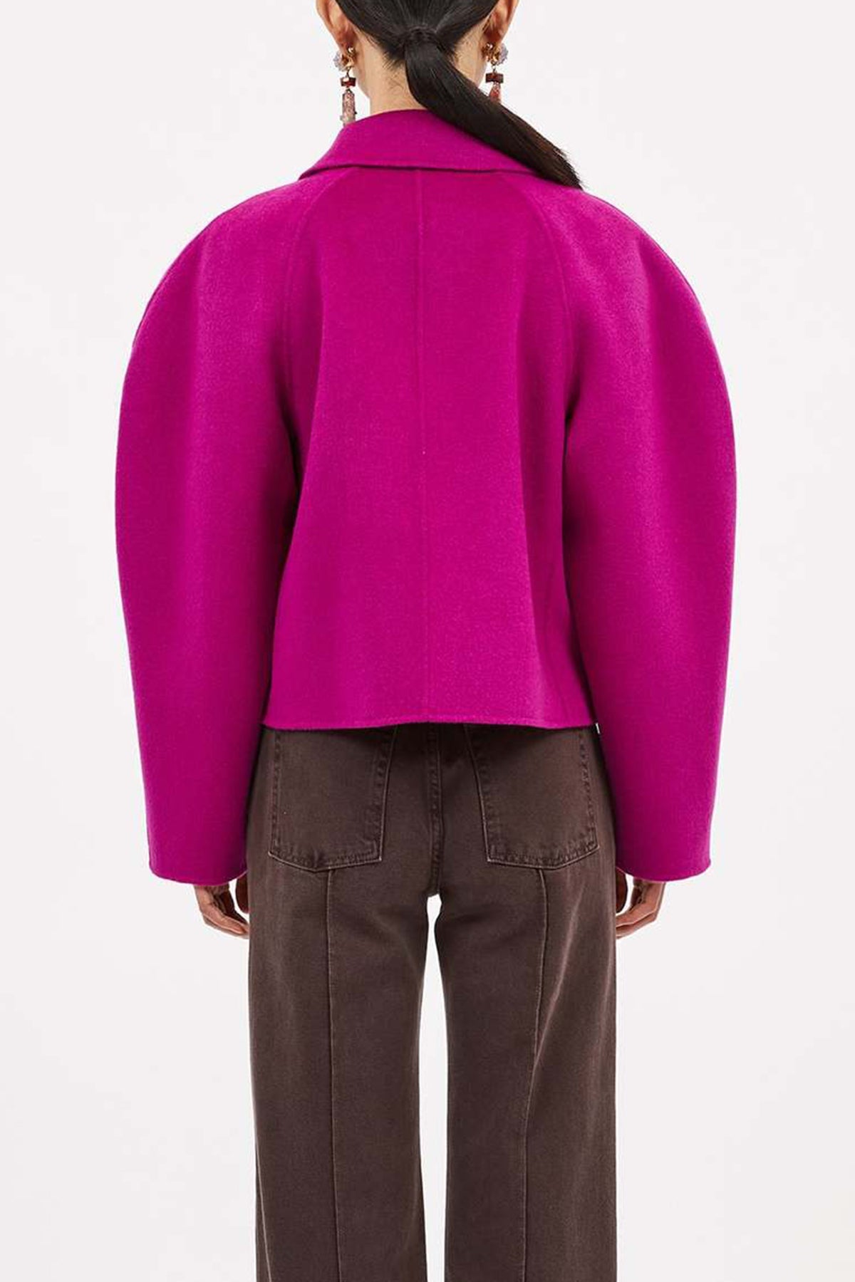 Coralie Wool-Blend Cropped Jacket in Thistle - shop-olivia.com