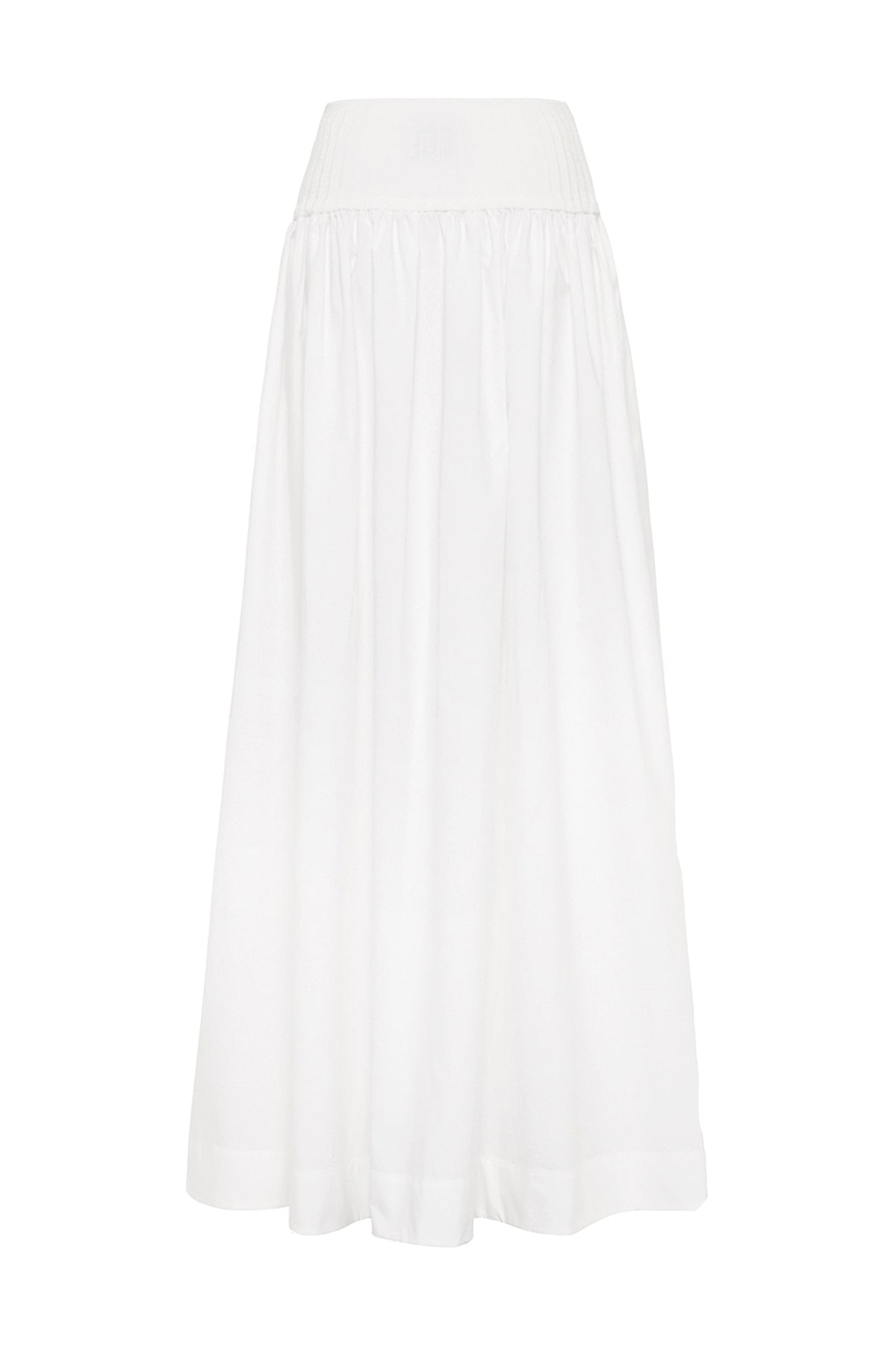 Cotton Rib Maxi Skirt in Ivory - shop-olivia.com