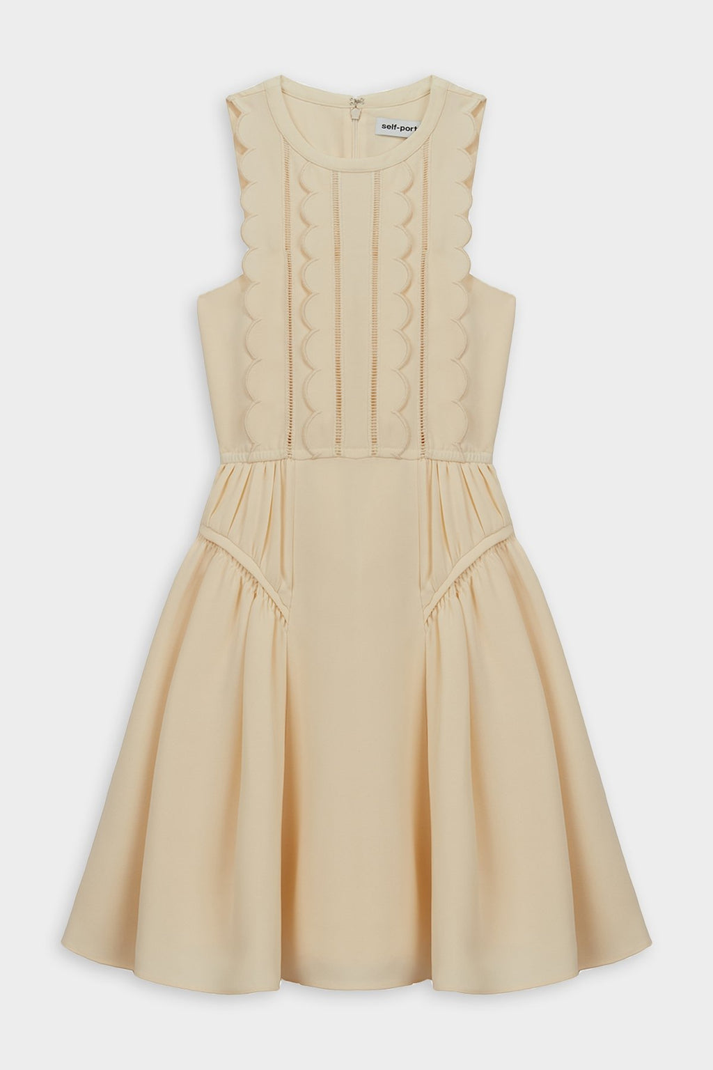 Crepe Scallop Mini Dress