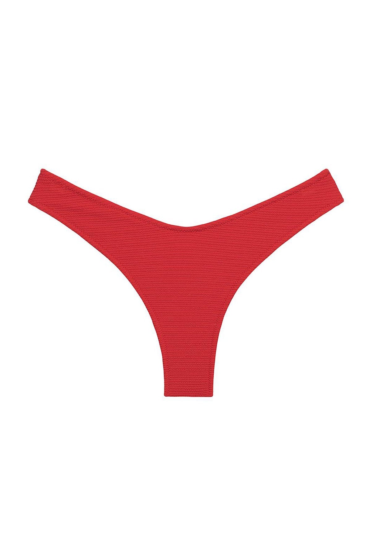 Crimson Micro Scrunch Lulu (Zig Zag Stitch) Bikini Bottom - shop-olivia.com