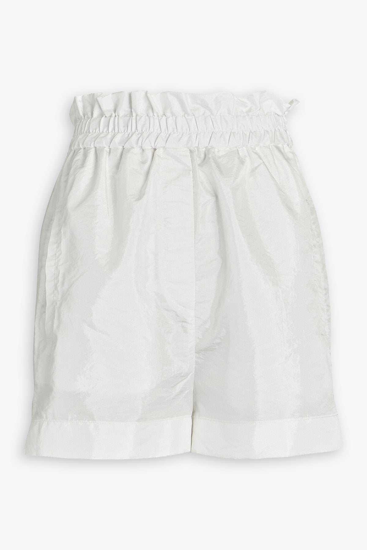 Crispy Nylon Easy Pull On Shorts in White - shop-olivia.com