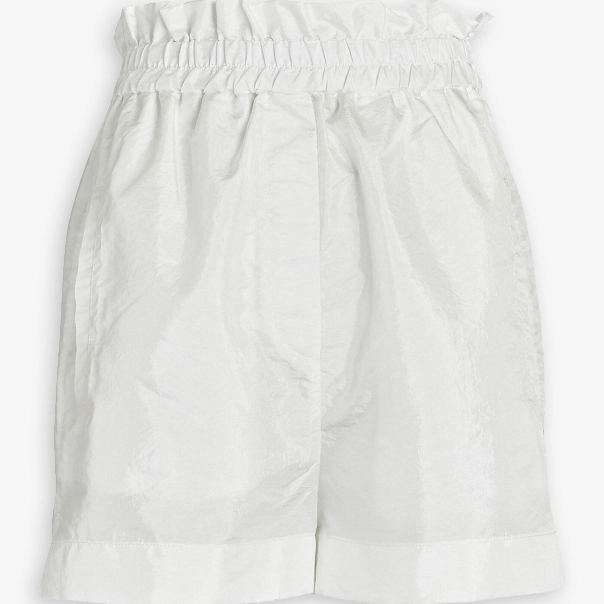 Crispy Nylon Easy Pull On Shorts in White