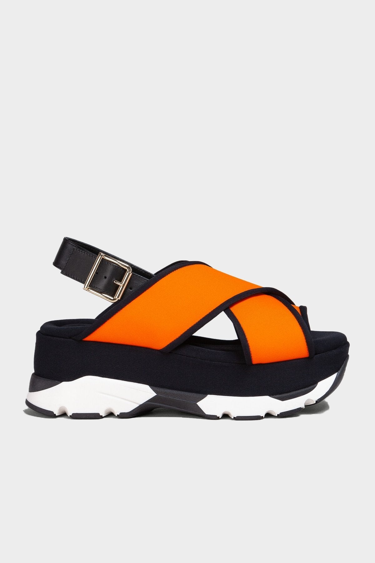 Crisscross Slingback Platform Sandal in Orange - shop-olivia.com