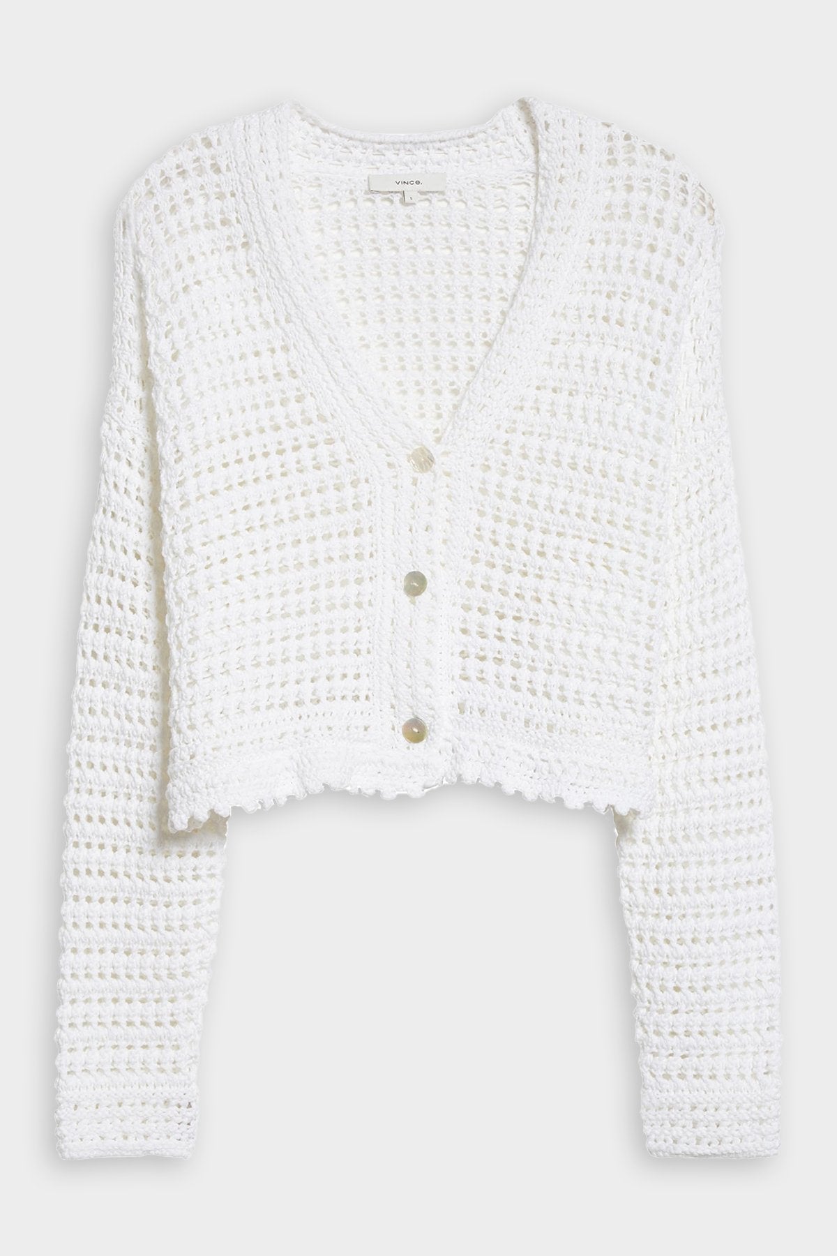 Crochet Cardigan Sweater in Optic White - shop-olivia.com