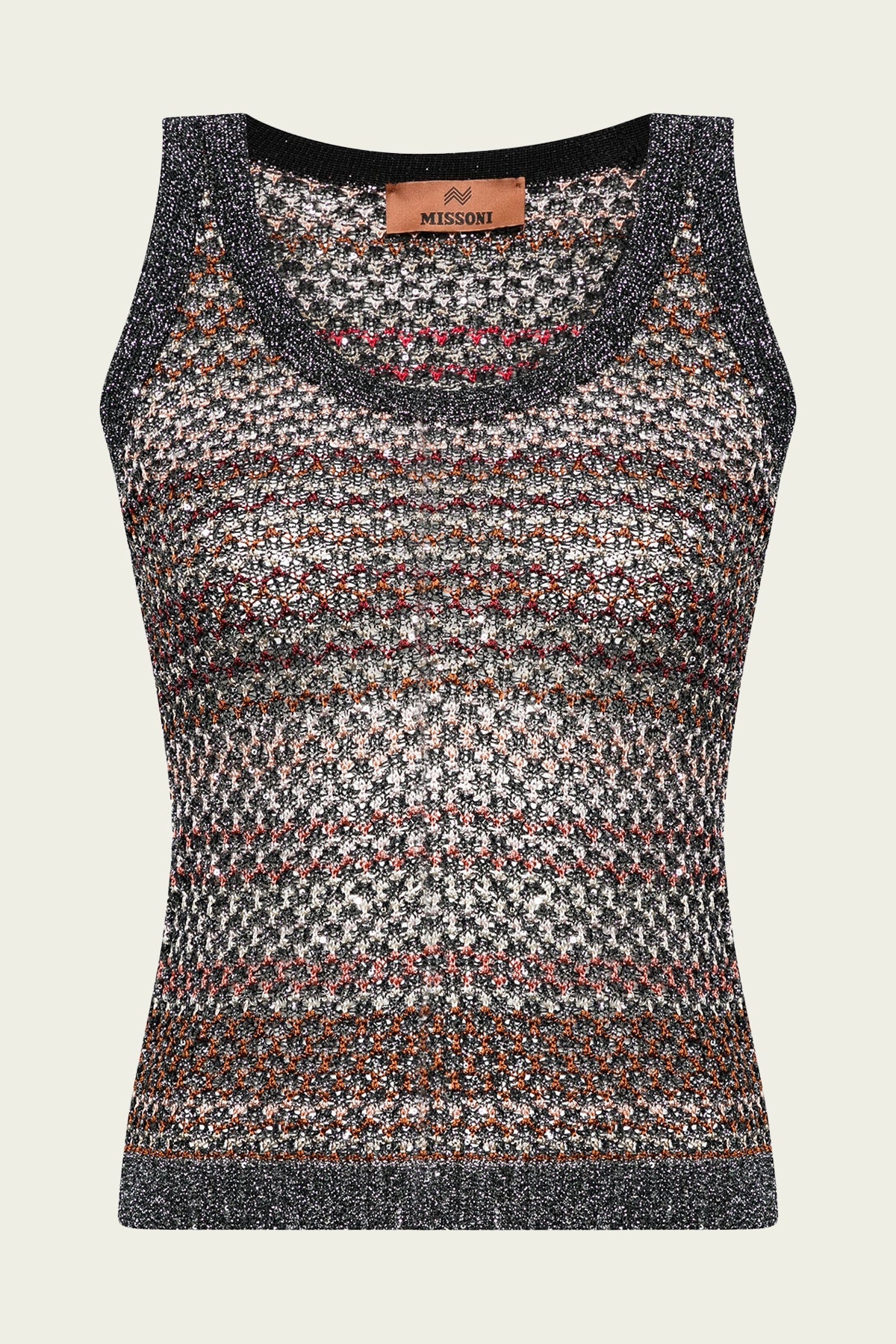 Crochet-Effect Weave Top in Multicolor - shop-olivia.com