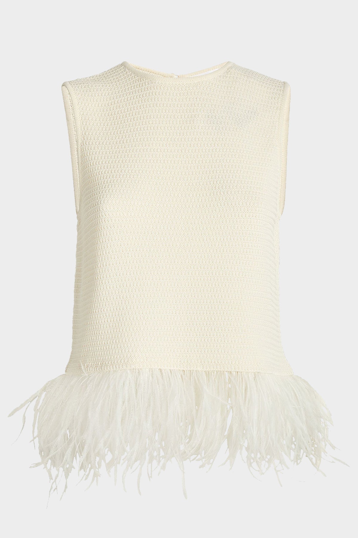 Crochet Feather Top in Off White - shop-olivia.com