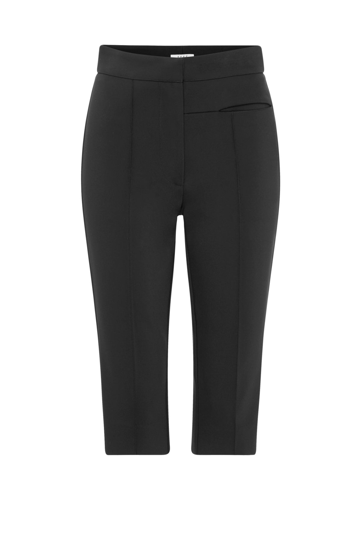 Cropped Stretch Shorts in Black - shop-olivia.com