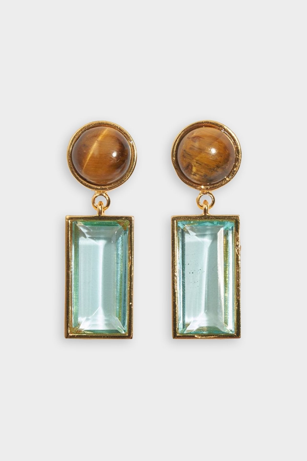 Crystal Column Earrings in Ocean - shop-olivia.com