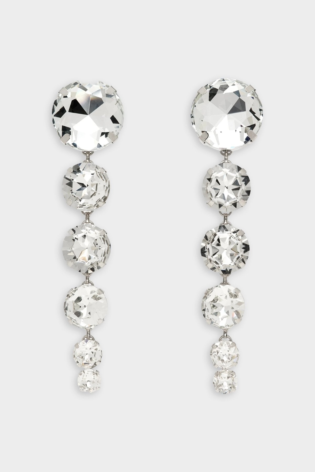 Crystal Drop Earrings in Silver - shop-olivia.com