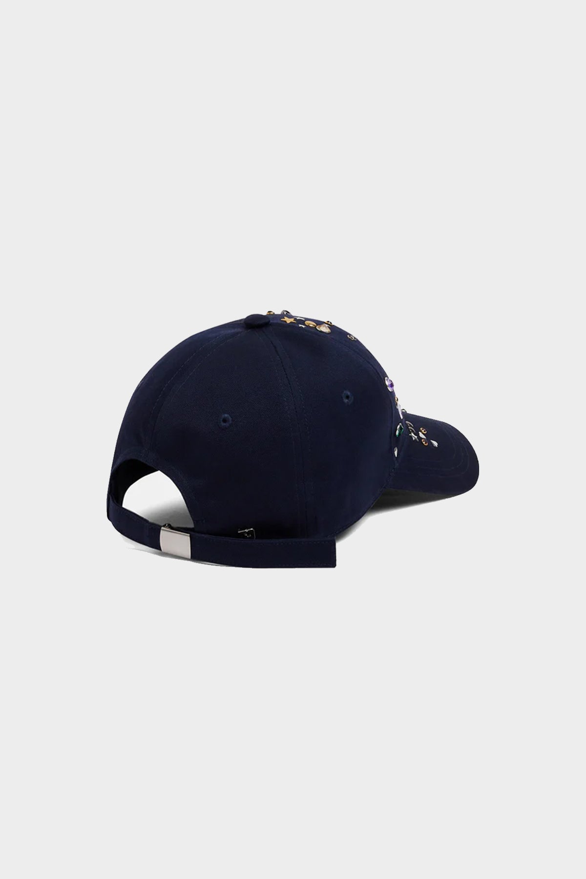 Crystal Embellished Baseball Cap in Navy - shop-olivia.com