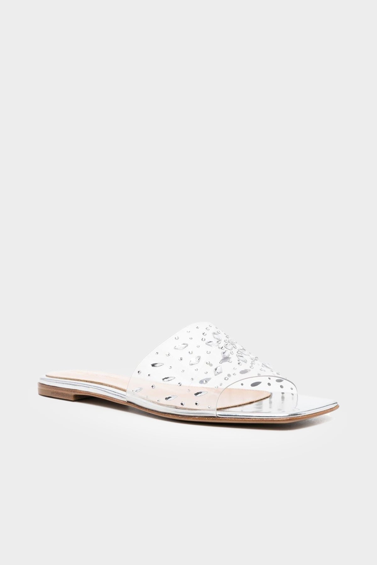 Crystal embellished deals flat sandals