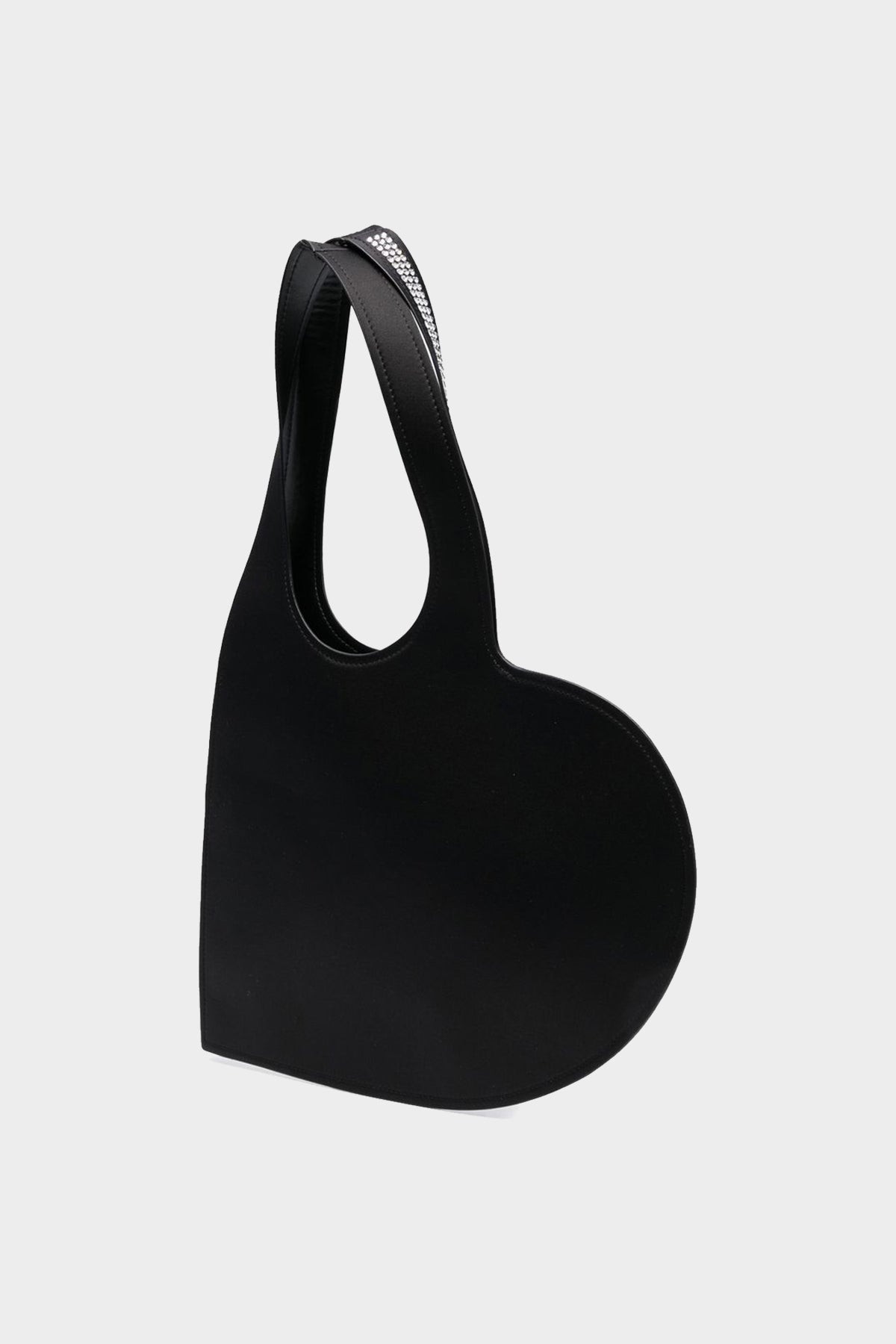 Crystal Embellished Mini Heart Tote Bag in Black - shop-olivia.com