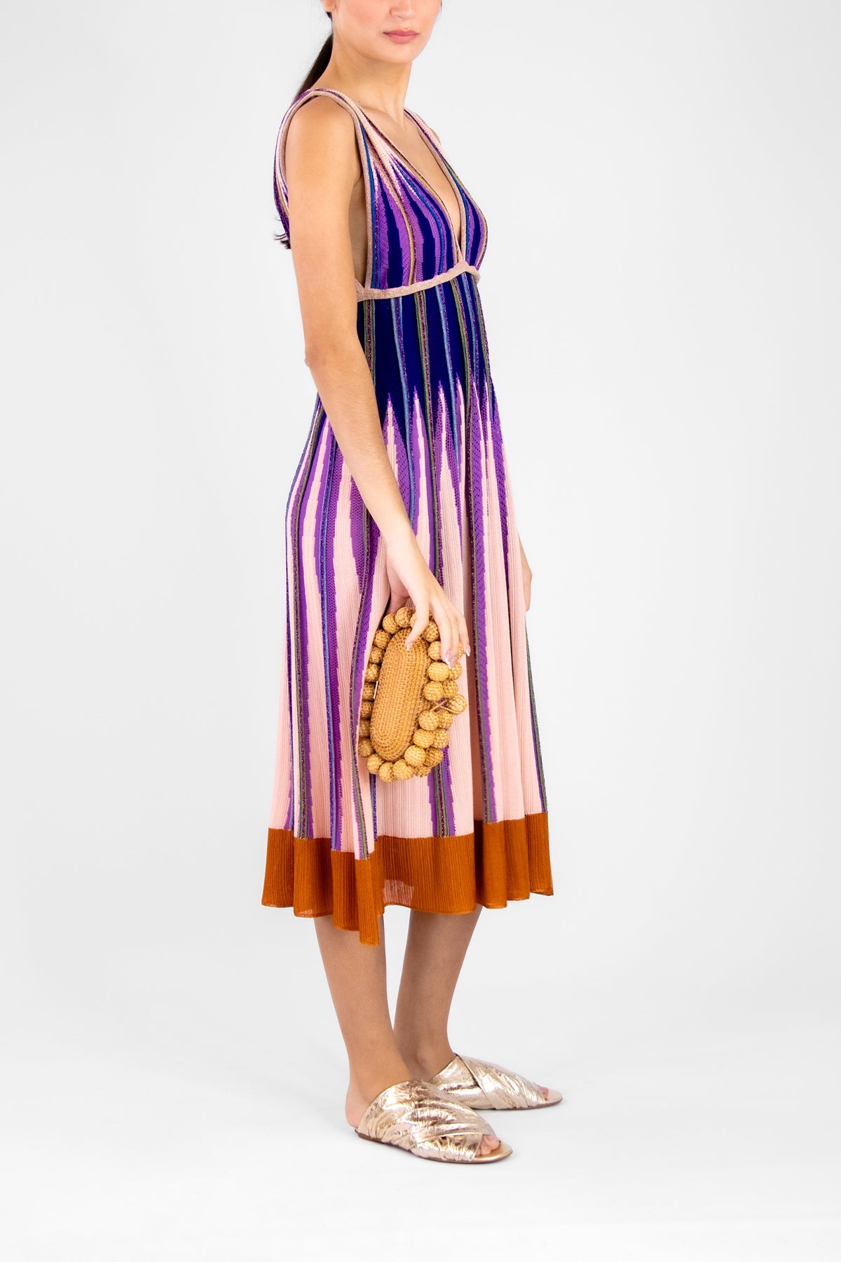 "Dancing Constellation" Intarsia Dress in Electric - shop-olivia.com