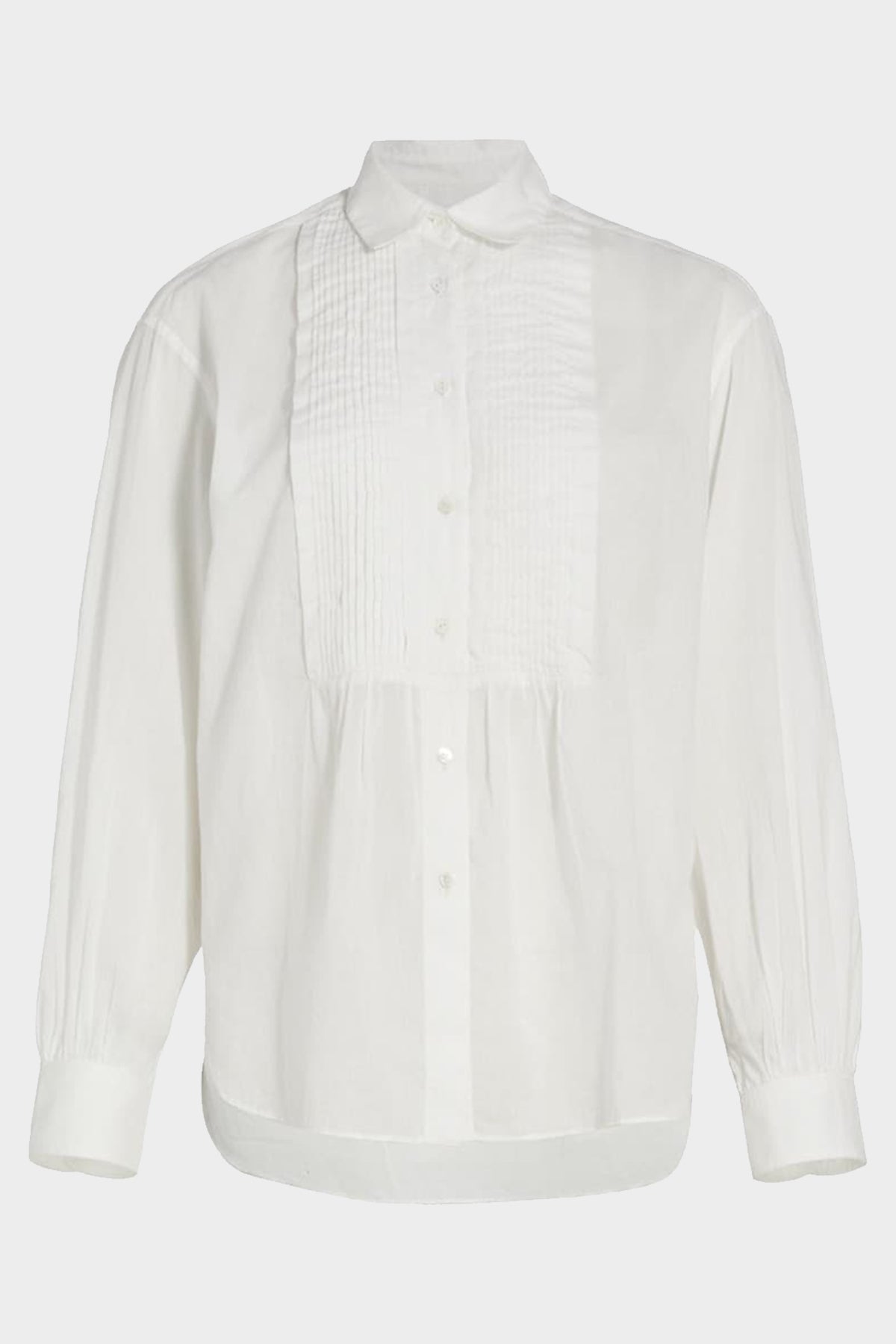 Daniel Voile Tuxedo Shirt in Ivory - shop-olivia.com