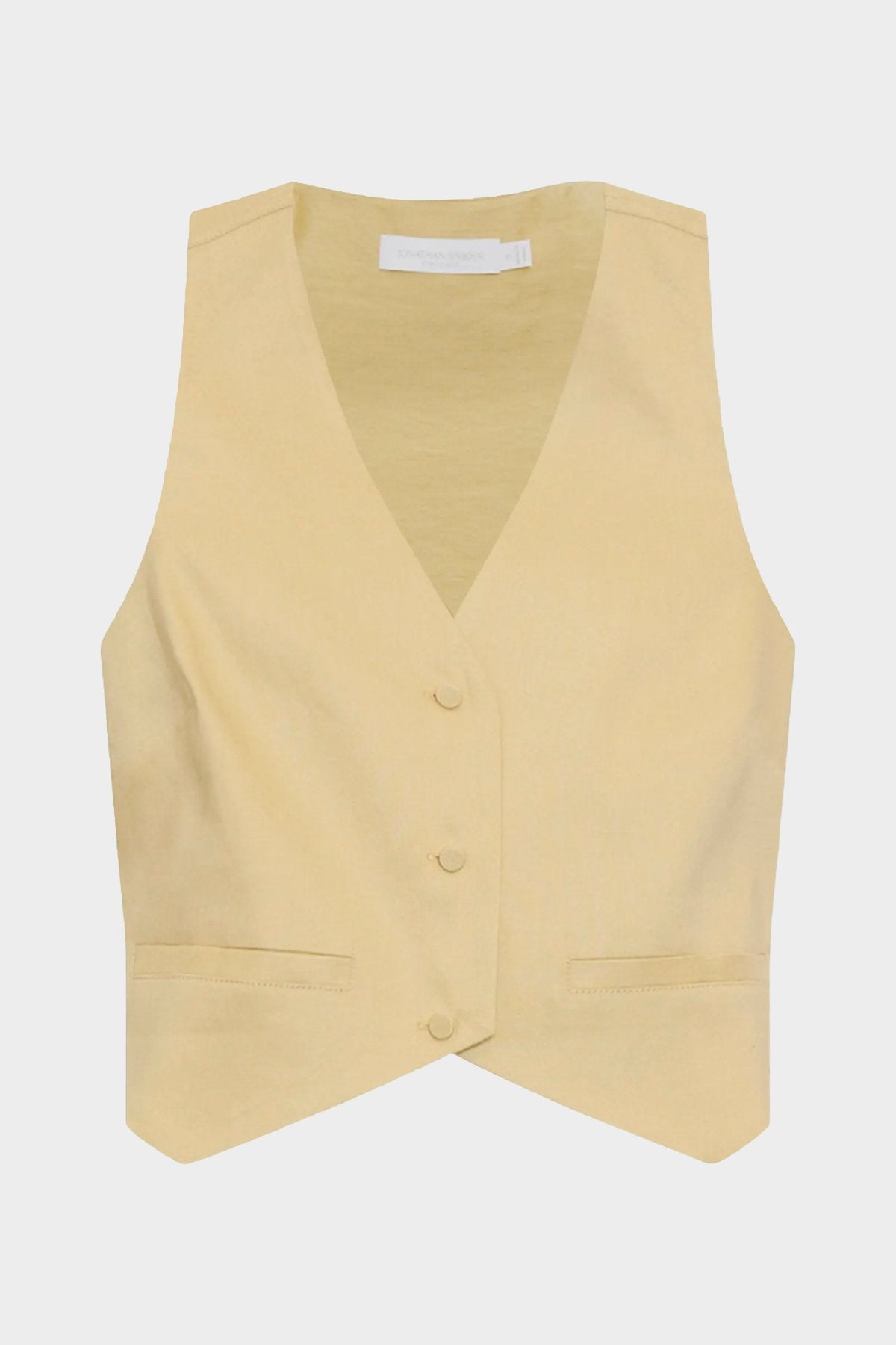 Deb Linen Vest in Wheat - shop-olivia.com