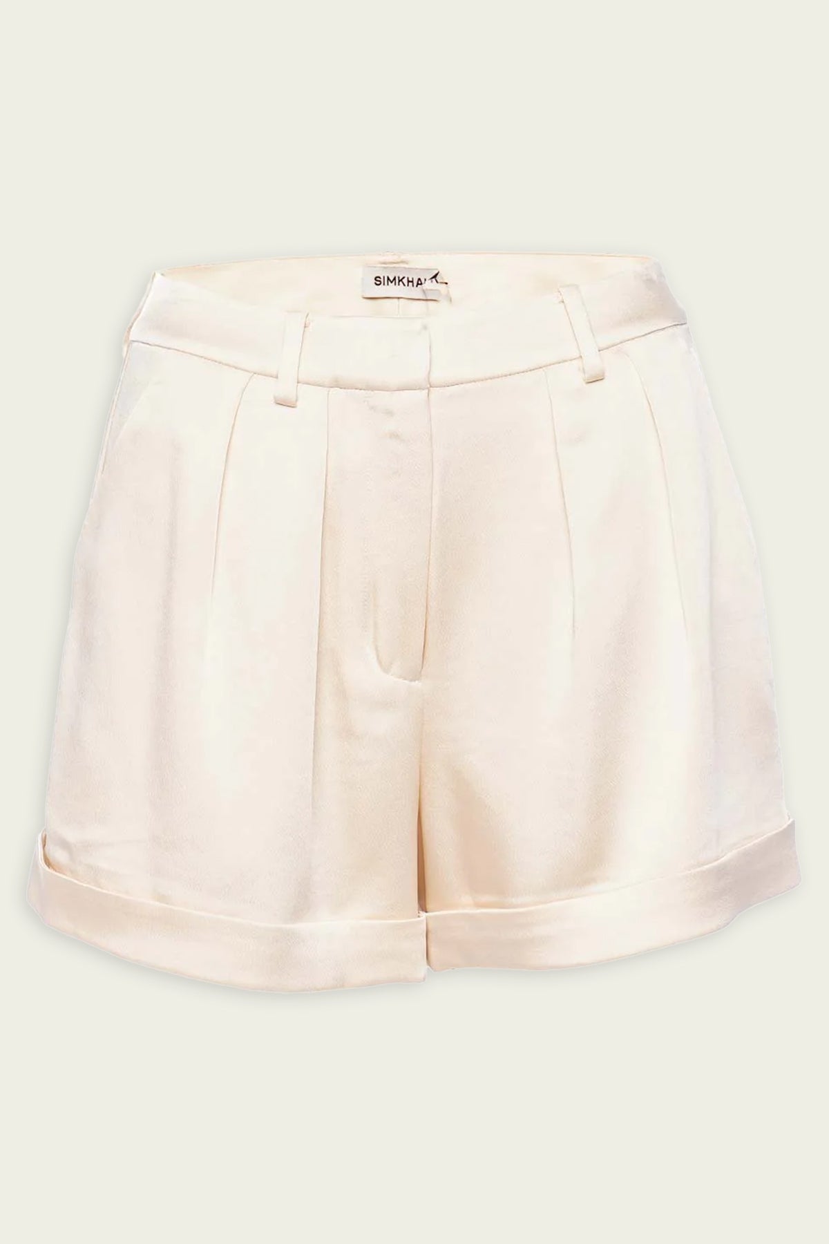 Devan Pleater Shorts in Ecru - shop-olivia.com