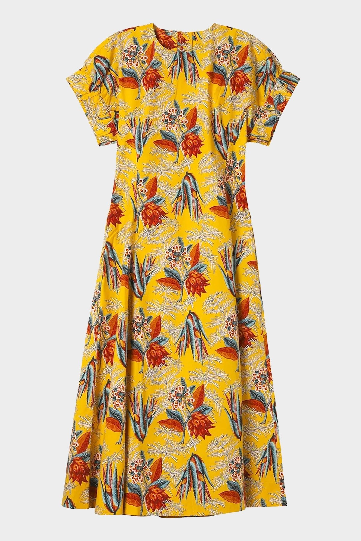 Devon Midi Dress in Marigold - shop-olivia.com