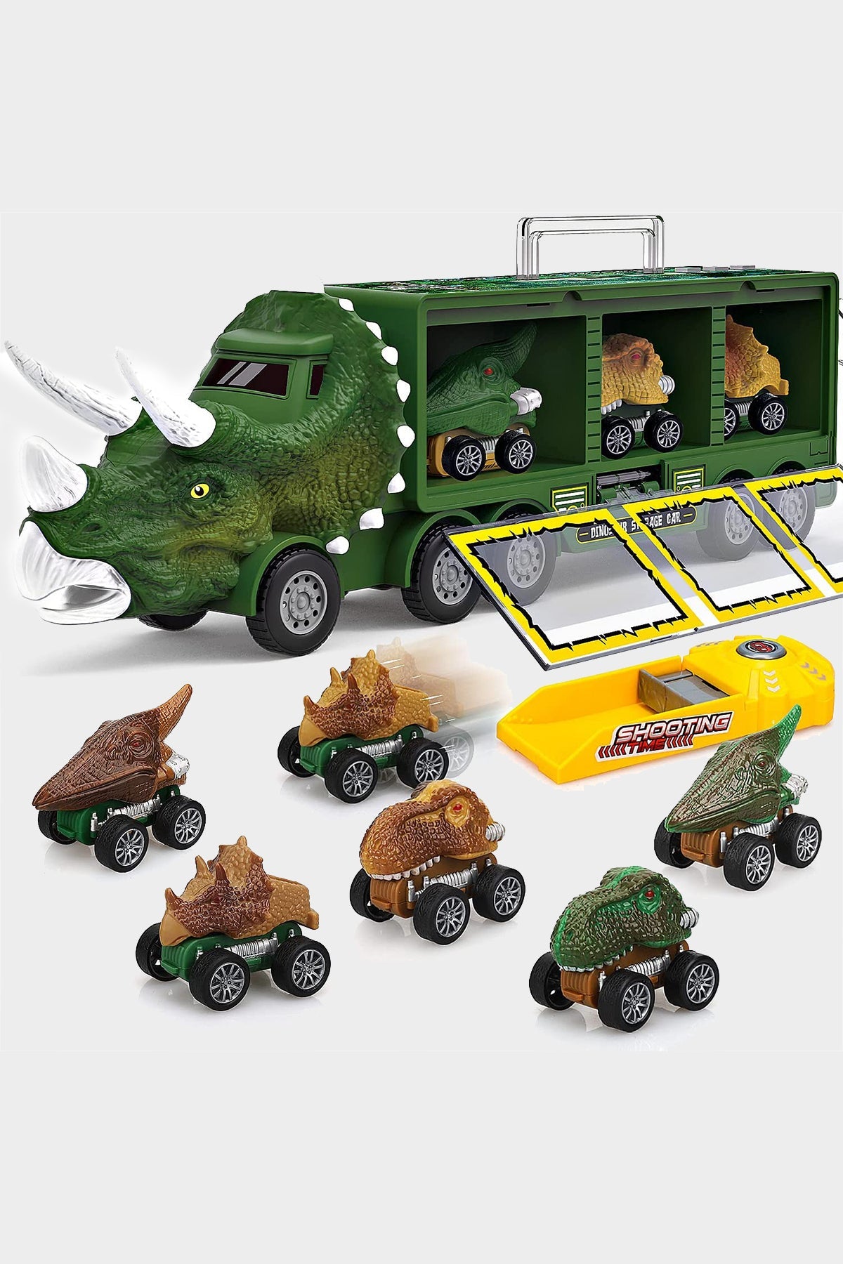 Dinosaur Truck with 6 Pull Back Dinosaur Cars - shop-olivia.com