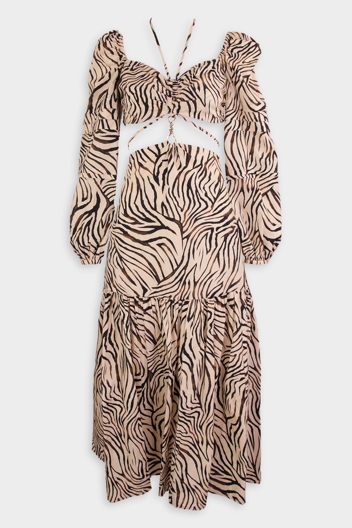 Dora Midi Dress in Abstract Animal Print - shop-olivia.com