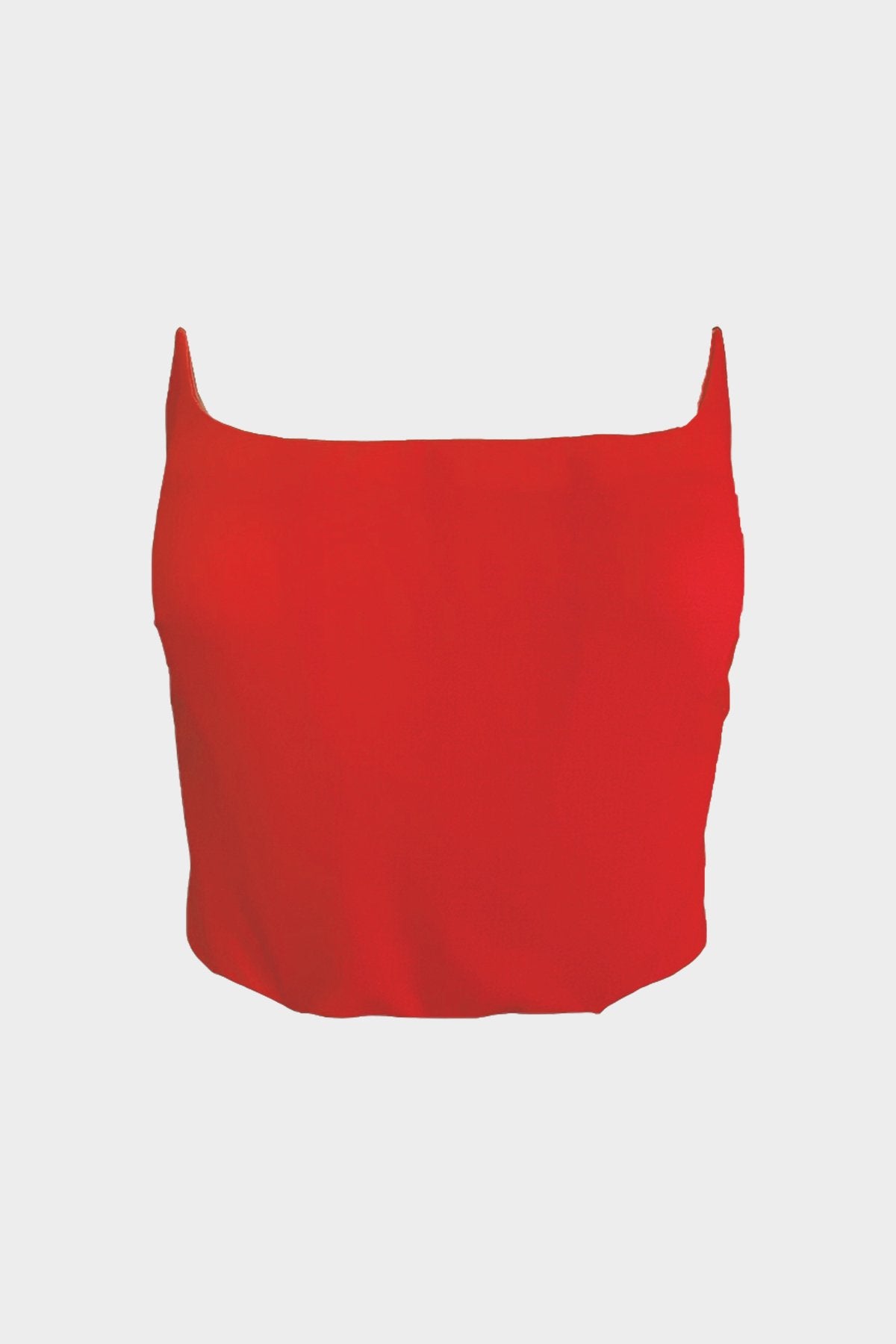 Double Twisted Light Wool Bustier Top in Red - shop-olivia.com