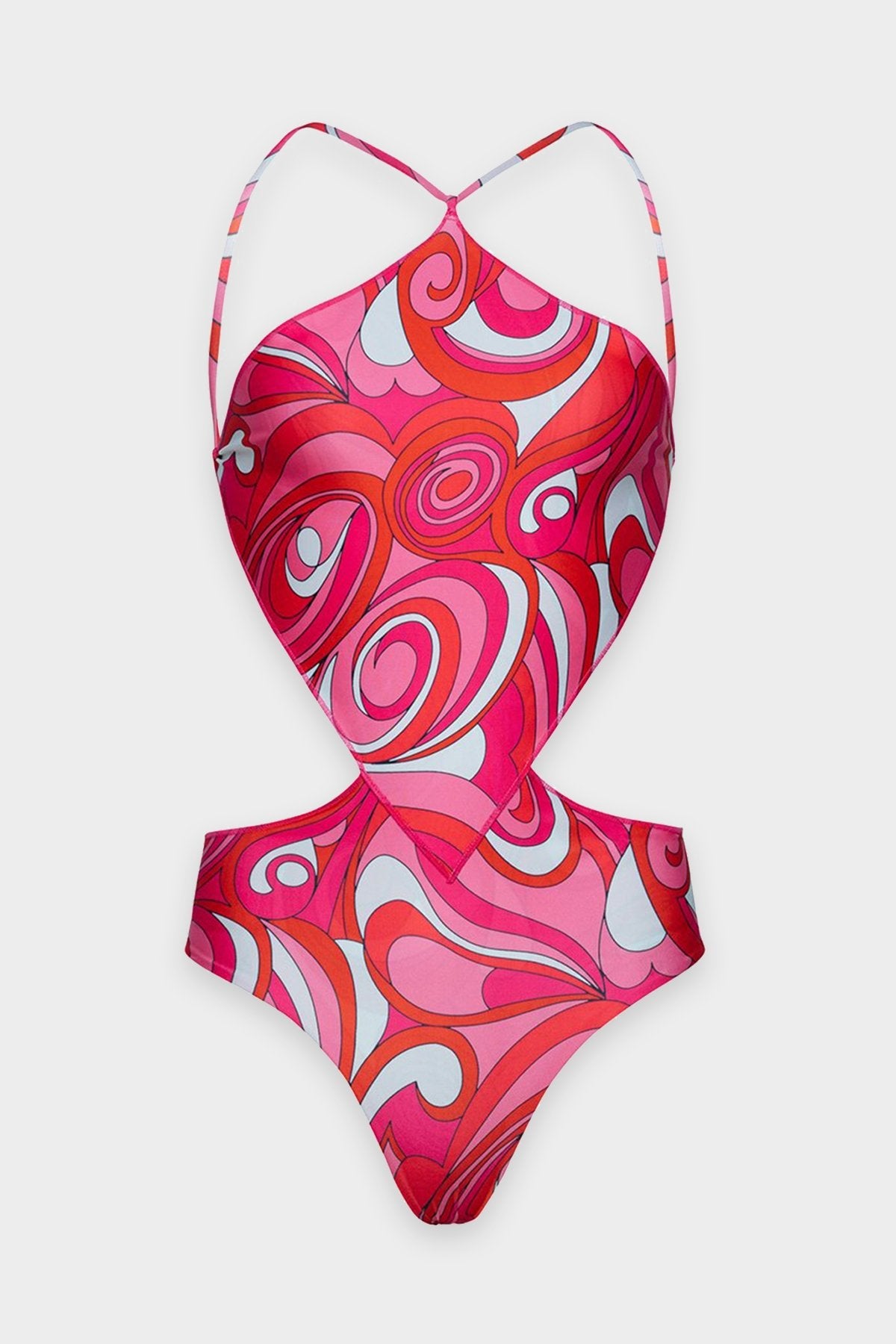 Drama Cut-Out One Piece Swimsuit in Wavy - shop-olivia.com