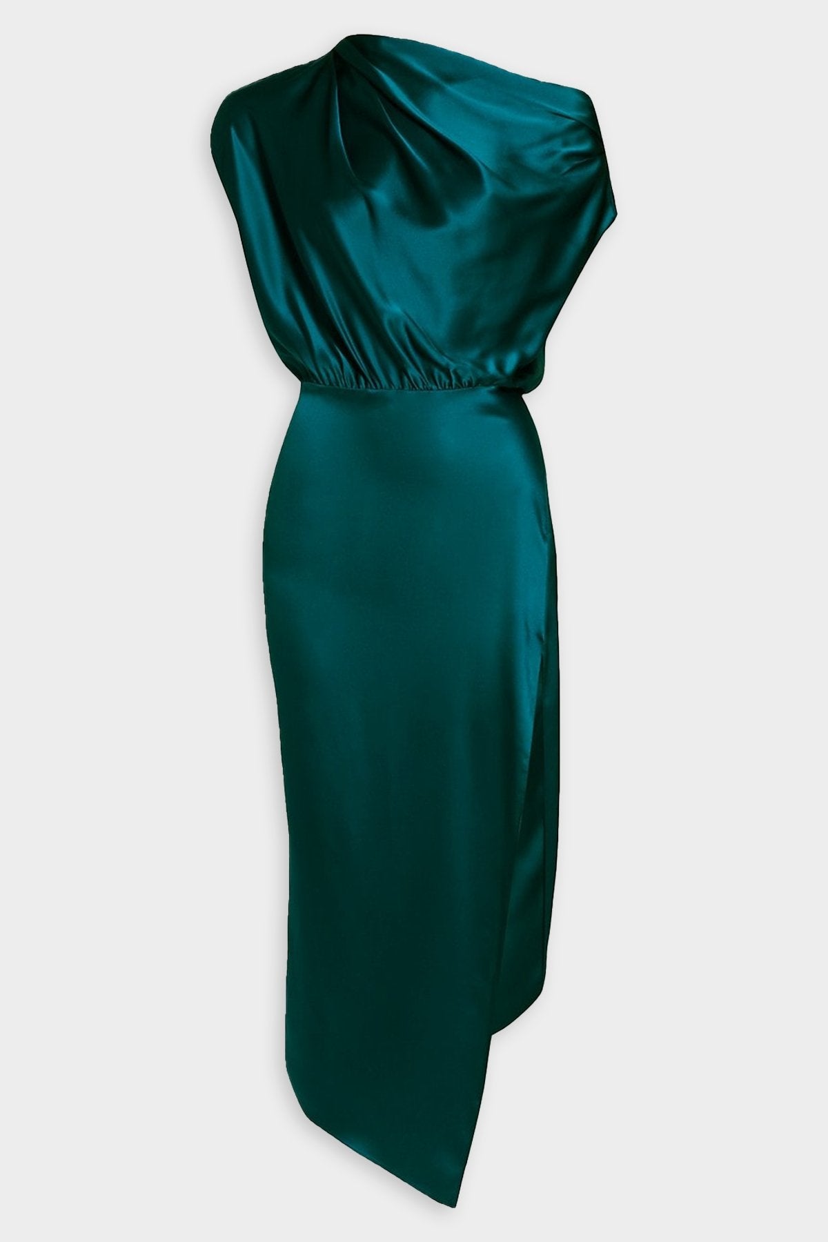 Draped Dress in Peacock - shop-olivia.com
