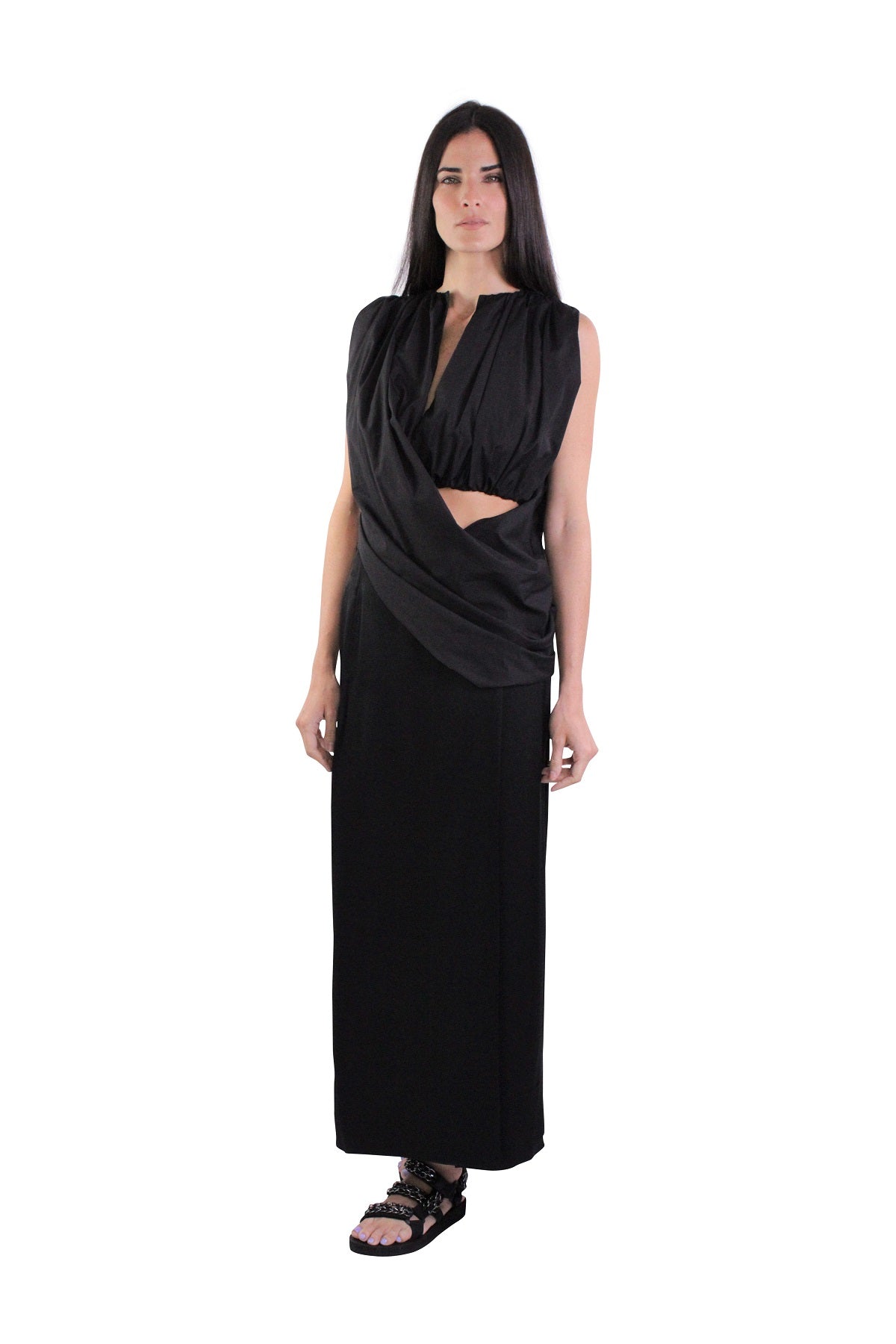 Draped Top in Black - shop-olivia.com