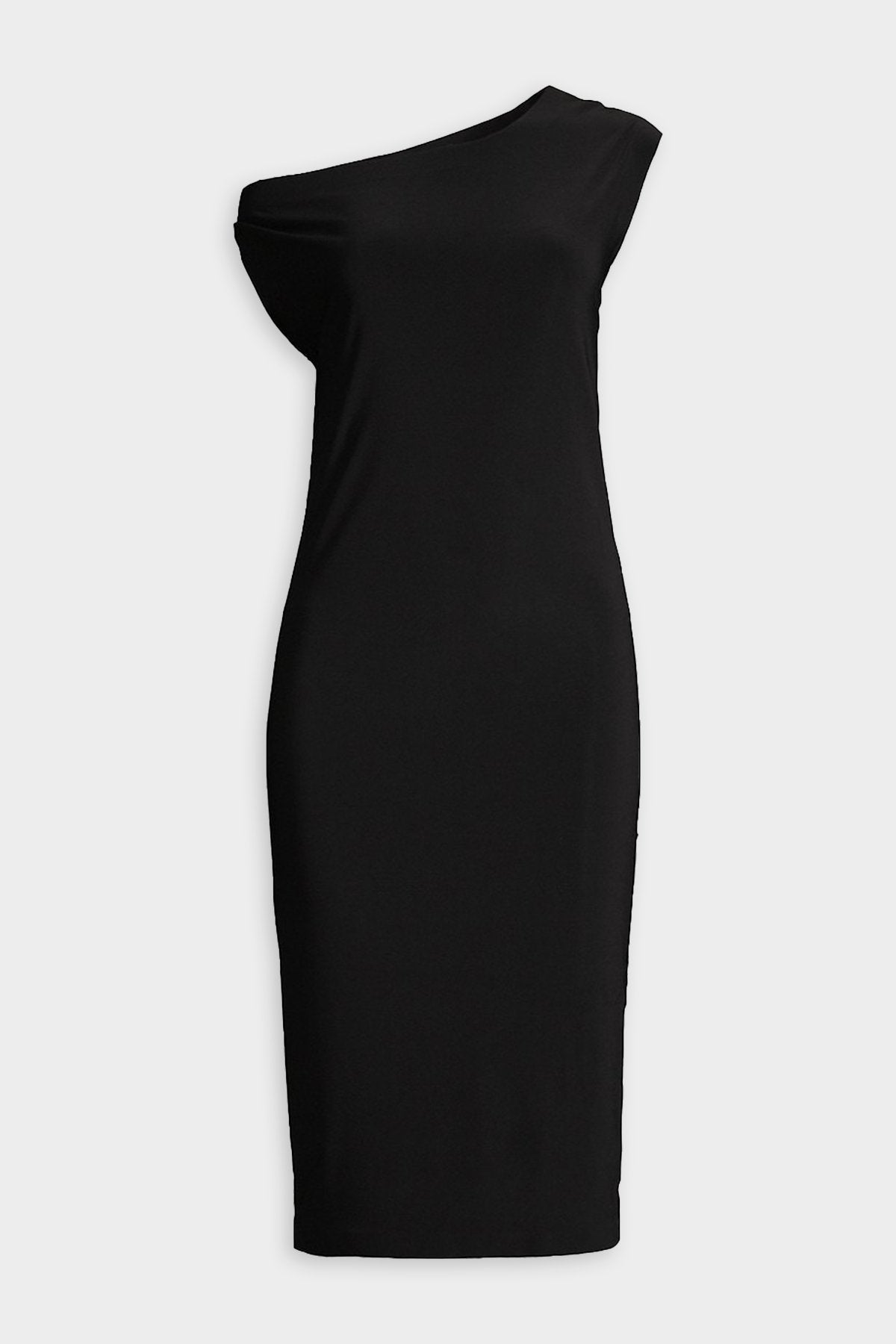 Drop Shoulder Dress in Black - shop-olivia.com