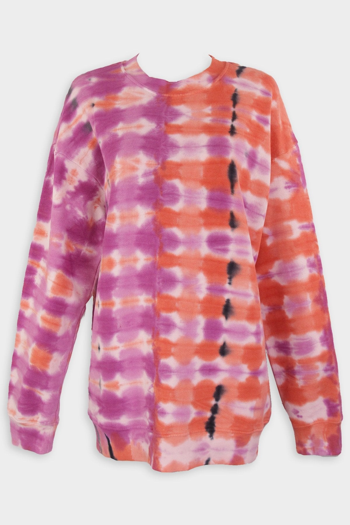 Drop Shoulder Sweatshirt in Fuschia/Orange - shop-olivia.com