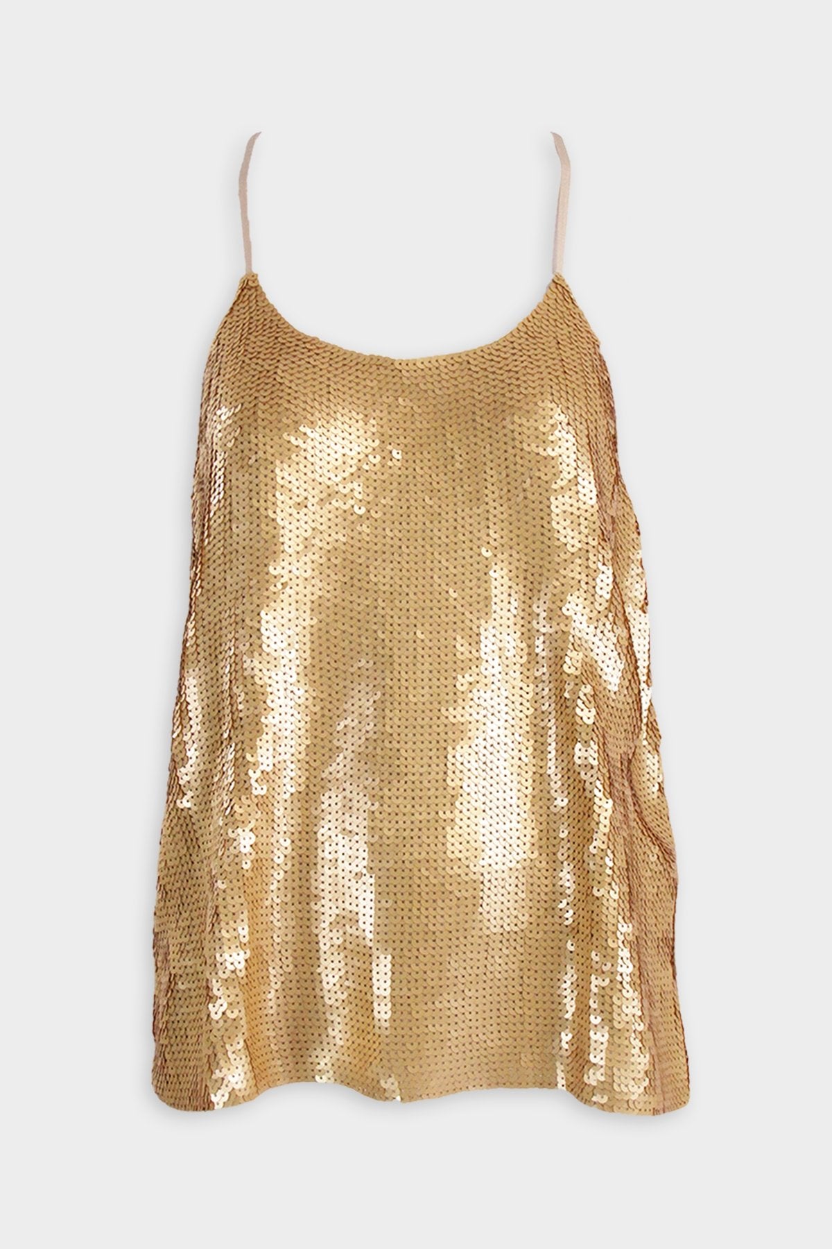 Eclair Sequins Beading Cami Top in Gold - shop-olivia.com