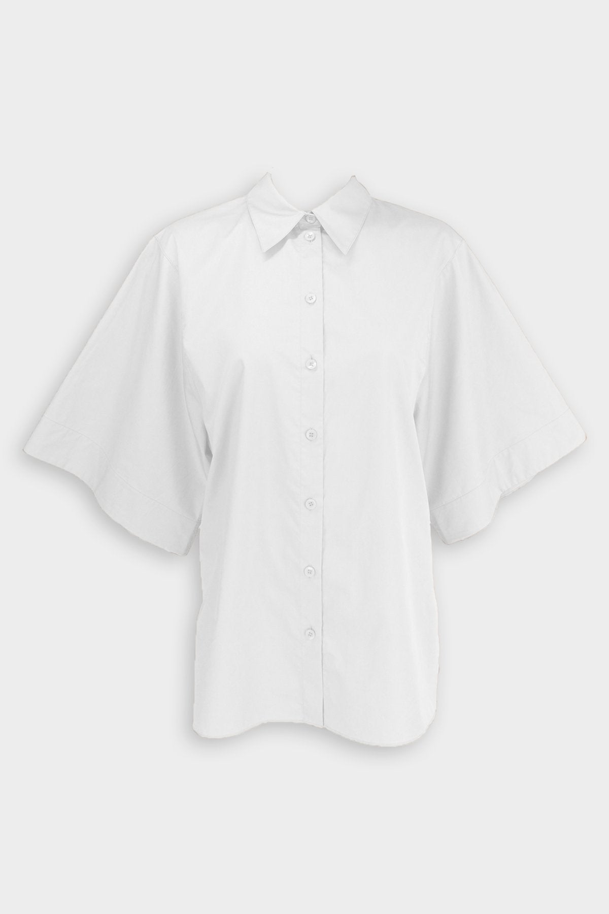 Eco Poplin Rolled Sleeve Shirt in White - shop-olivia.com