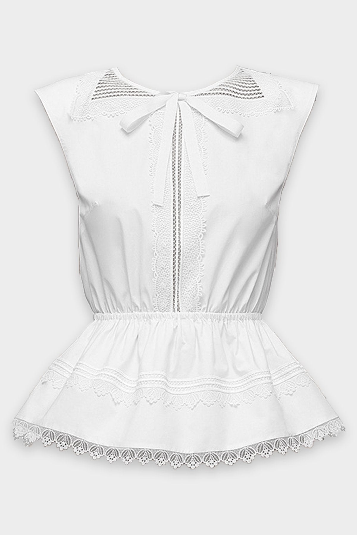 Embroidered Top in White - shop-olivia.com