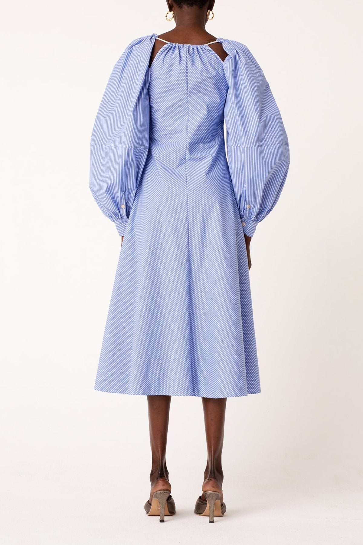 Entwine Dress in Blue Stripe - shop-olivia.com