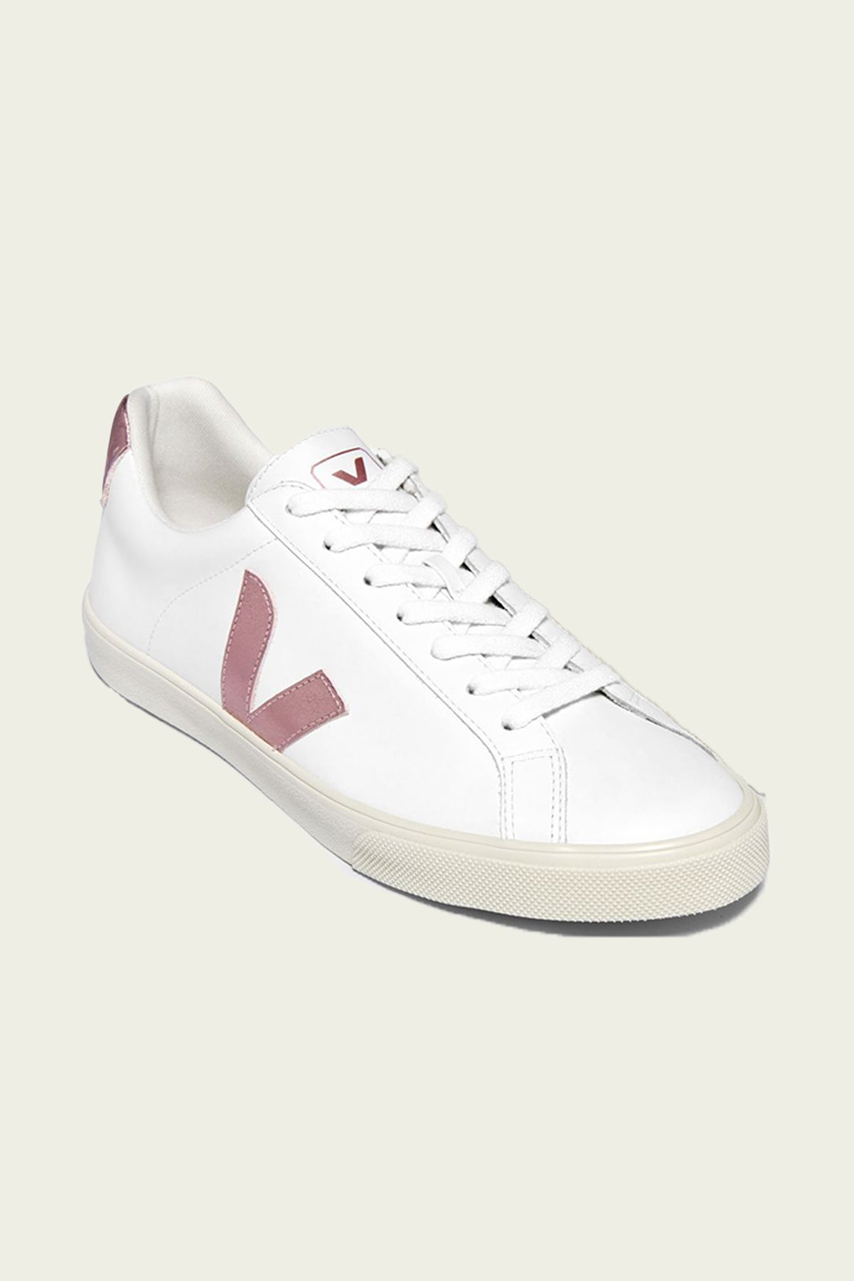 Esplar Leather Sneaker in White Nacre - shop-olivia.com