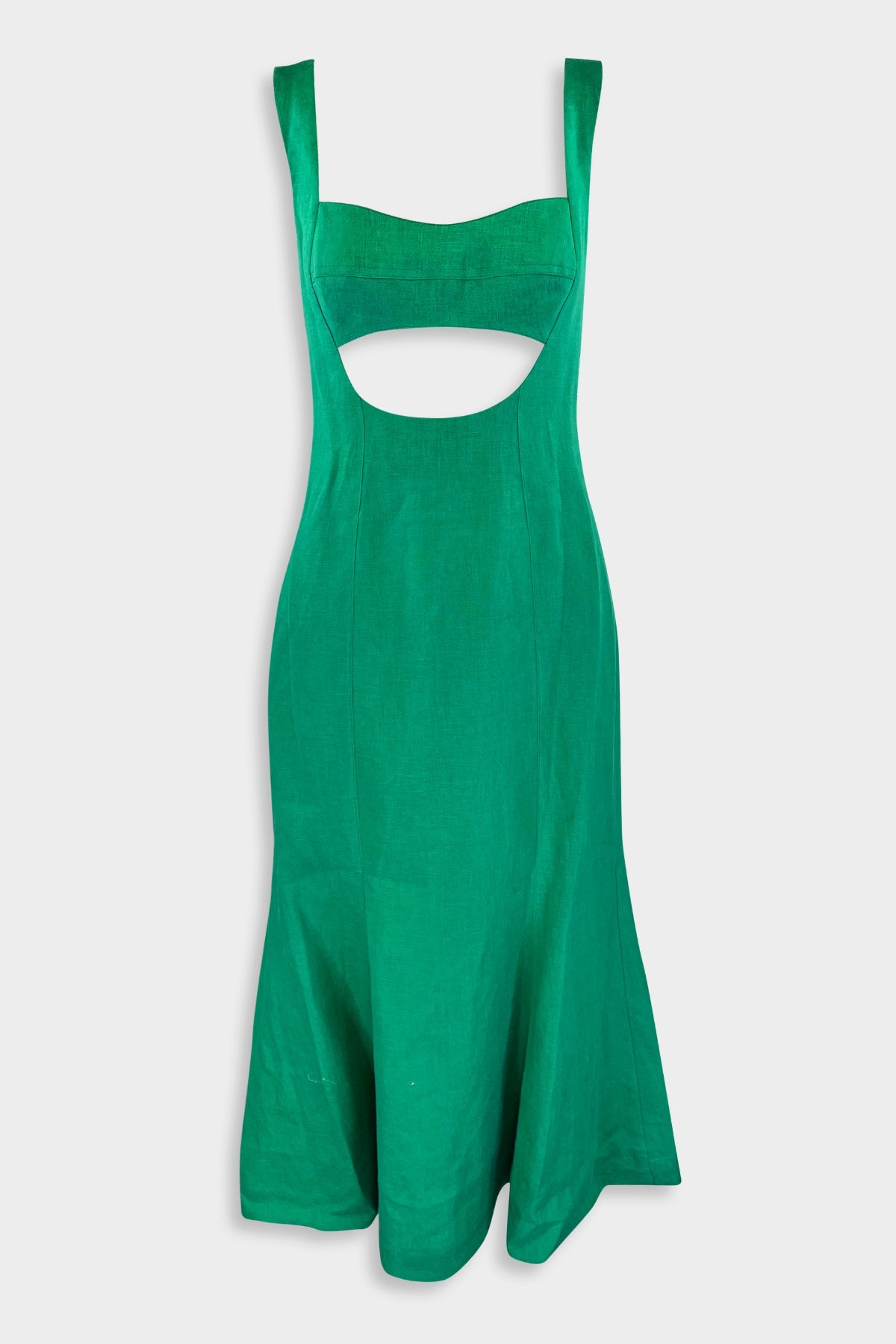 Eva Fluted Midi Dress in Kelly Green - shop-olivia.com