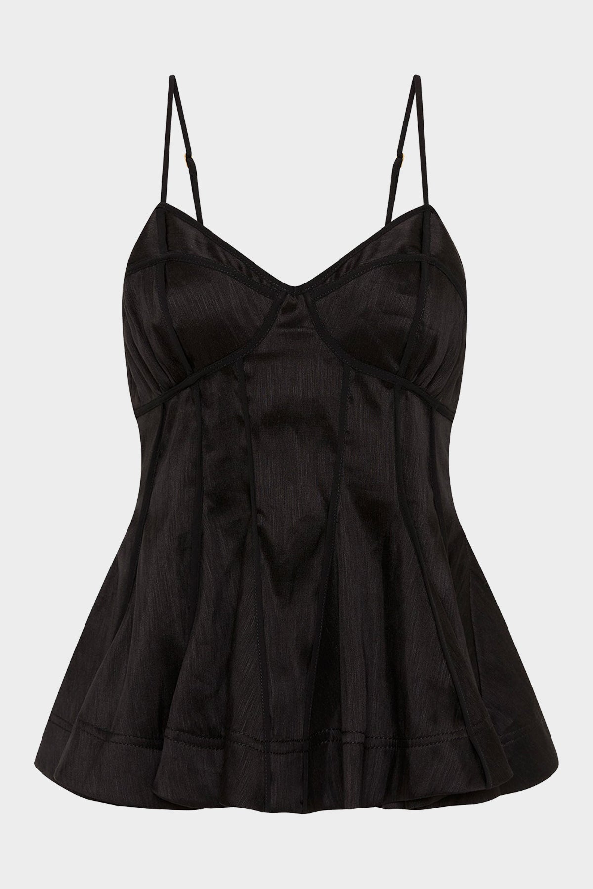 Evangeline Flared Camisole Top in Black - shop-olivia.com